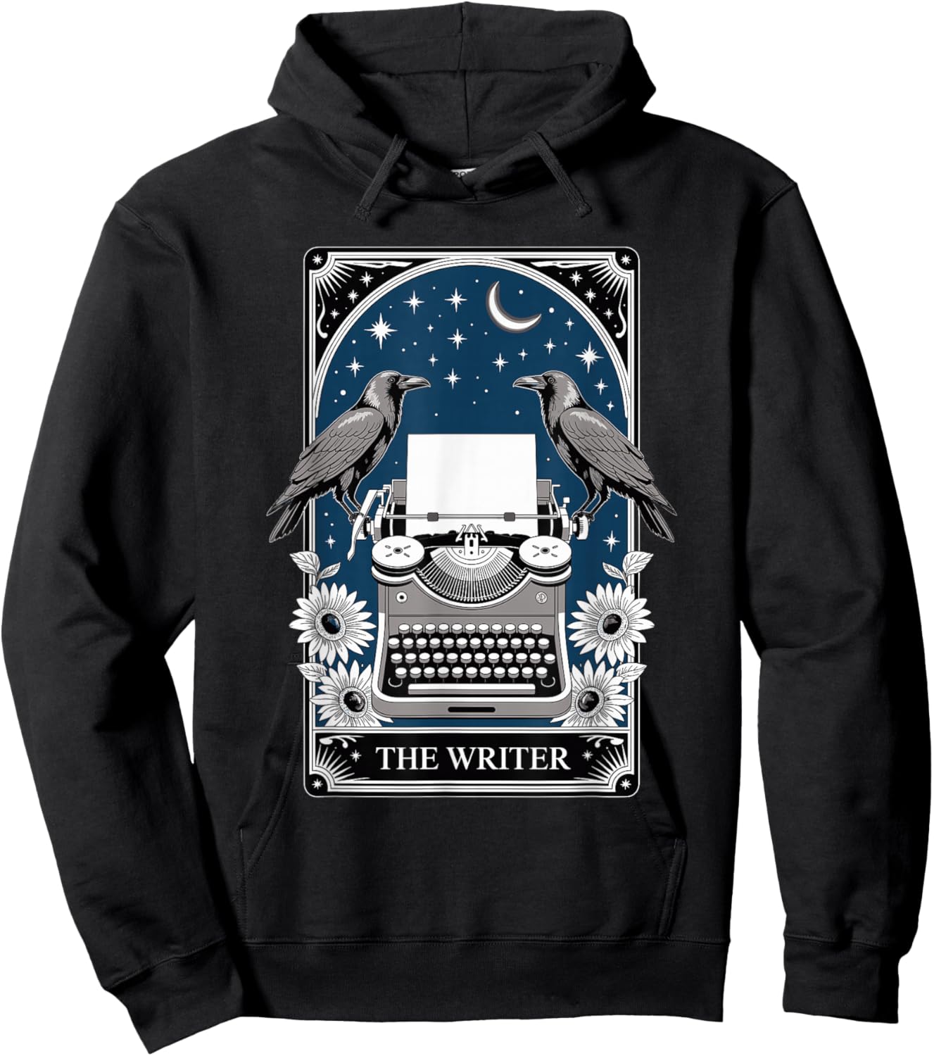 The Writer Typewriter Crow Writing Journalist Book Writer Hoodie - Hoodie | Black