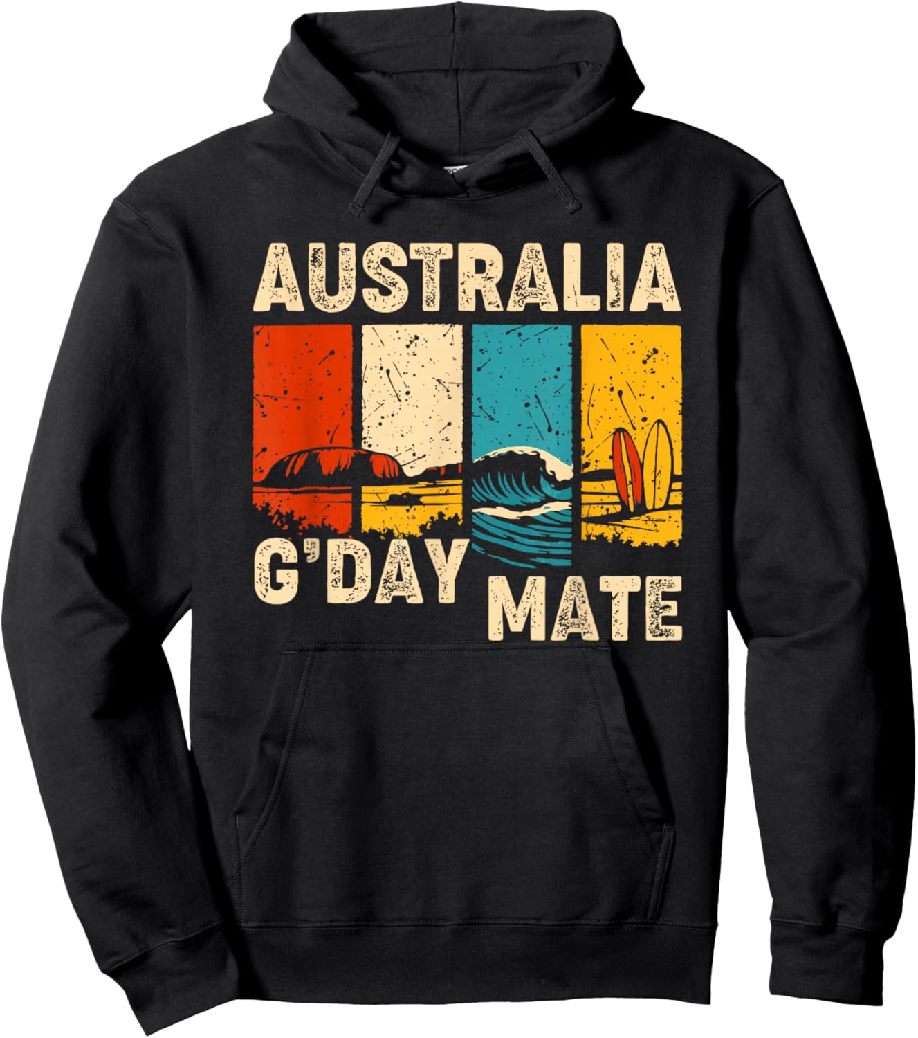 Australia G'Day Mate Shirt Funny Aussie Australian Nature Hoodie - Hoodie | Black