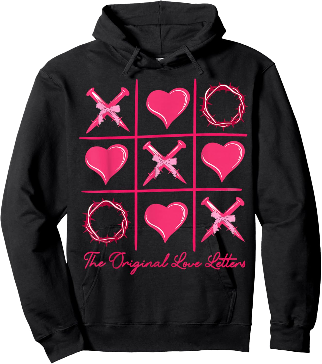 The Original Love Letters Valentine XOXO Heart Men Women Hoodie - Hoodie | Black