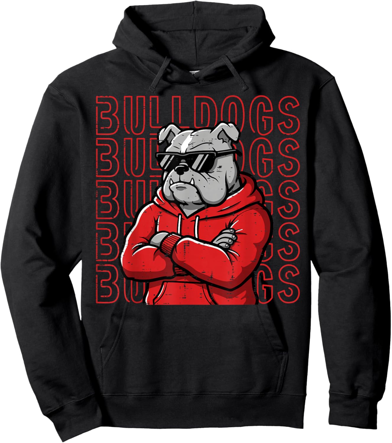 Bulldog Women Kids Boys Girls Men Youth Teen Hoodie - Hoodie | Black
