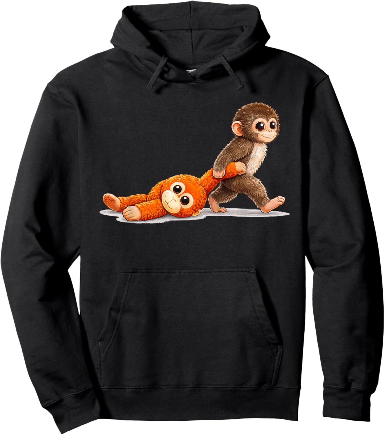 Retro Cute Monkey Punch Ultimately i Have to be Brave Viral Hoodie - Hoodie | Black