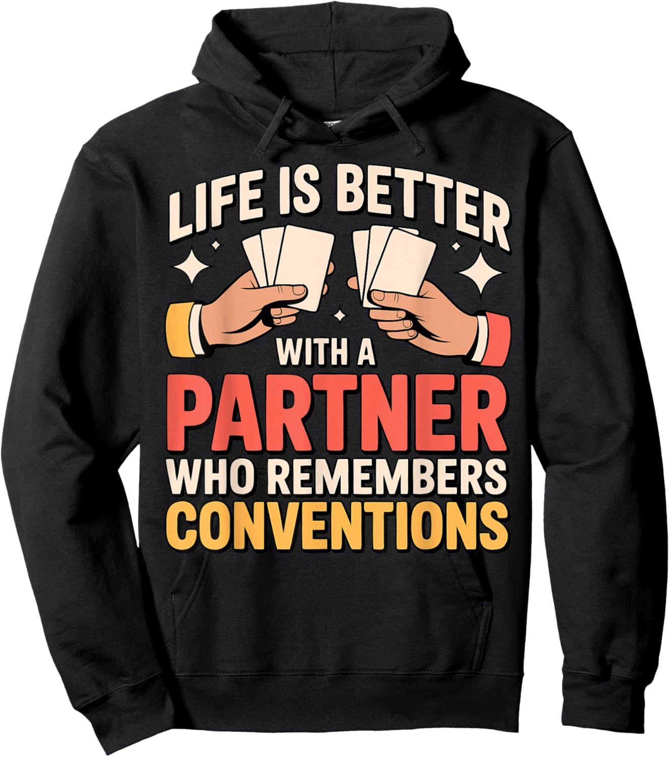 Vintage Bridge Player Partner Contract Bridge Hoodie - Hoodie | Black
