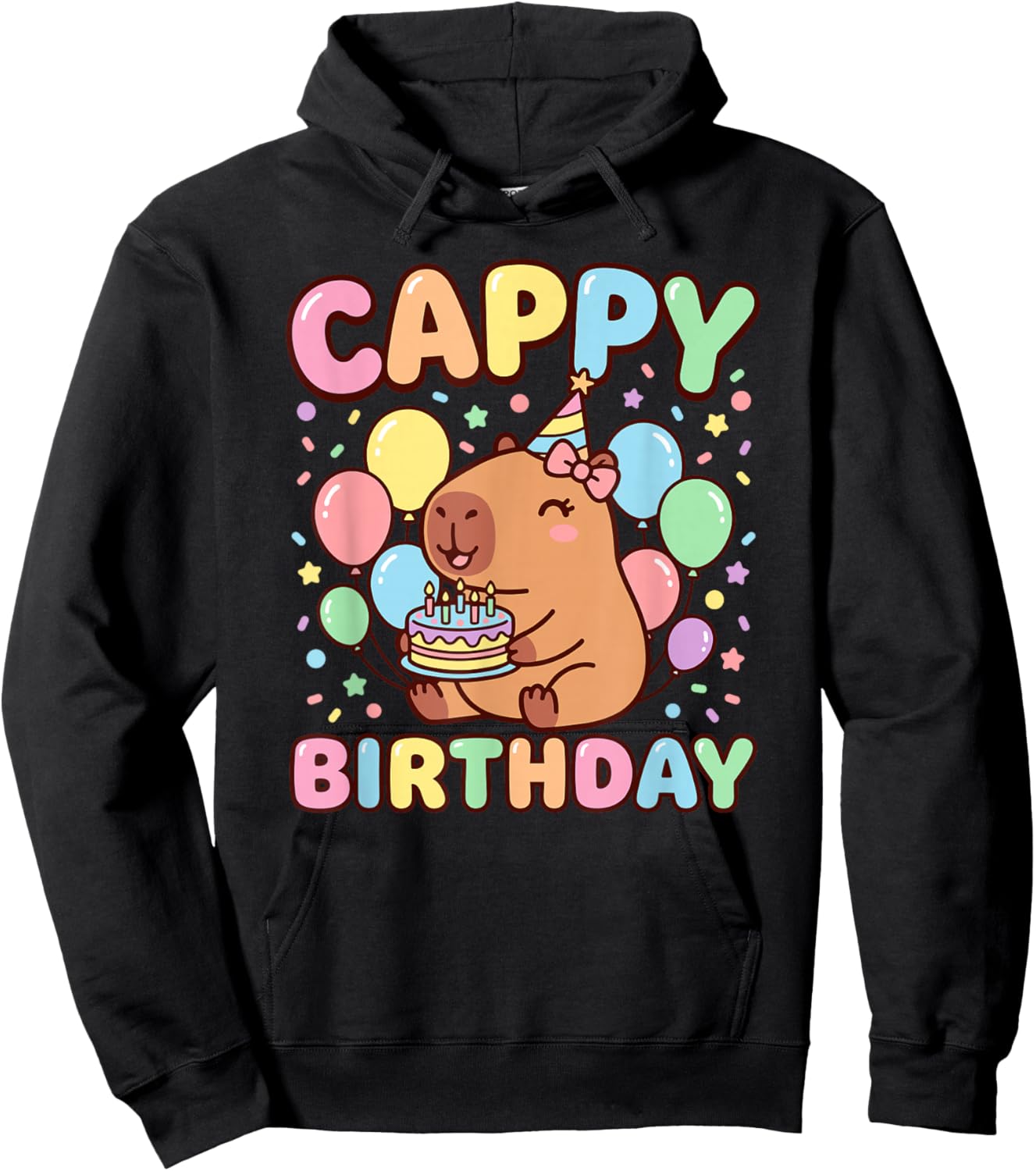 Capybara Birthday Happy Birthday Hoodie - Hoodie | Black
