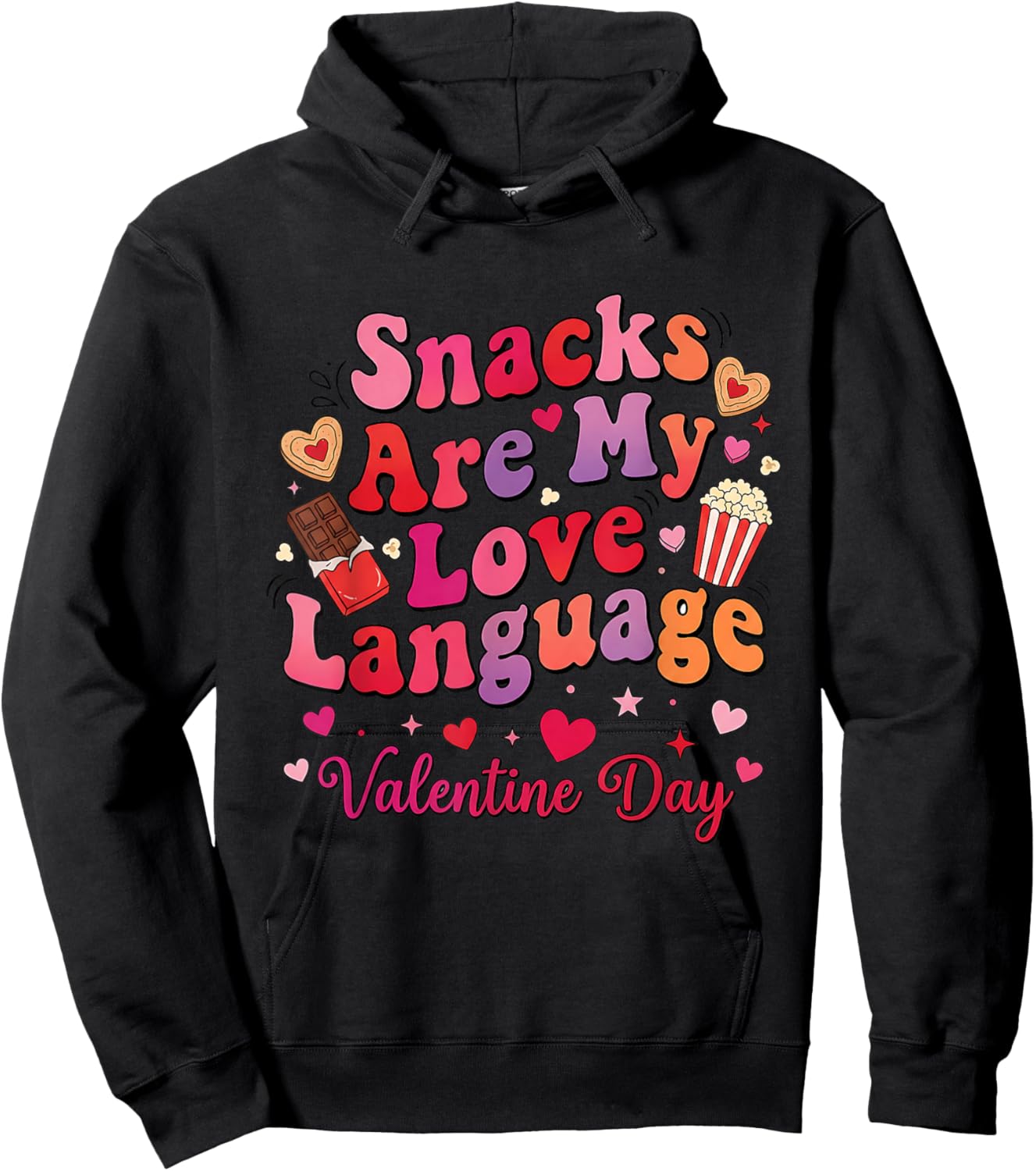Snacks are My Love Language Funny Food Lover Kids Boys Girls Hoodie - Hoodie | Black