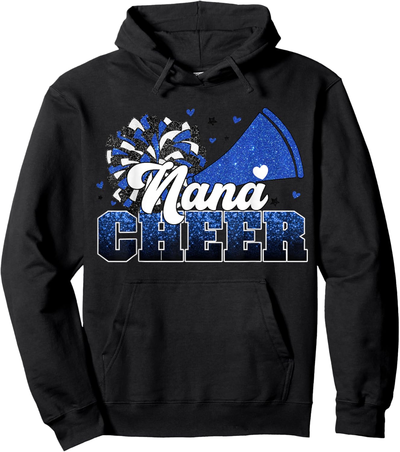 Cheer Nana My Favorite Cheerleader Calls Me Nana Gigi Blue Hoodie - Hoodie | Black