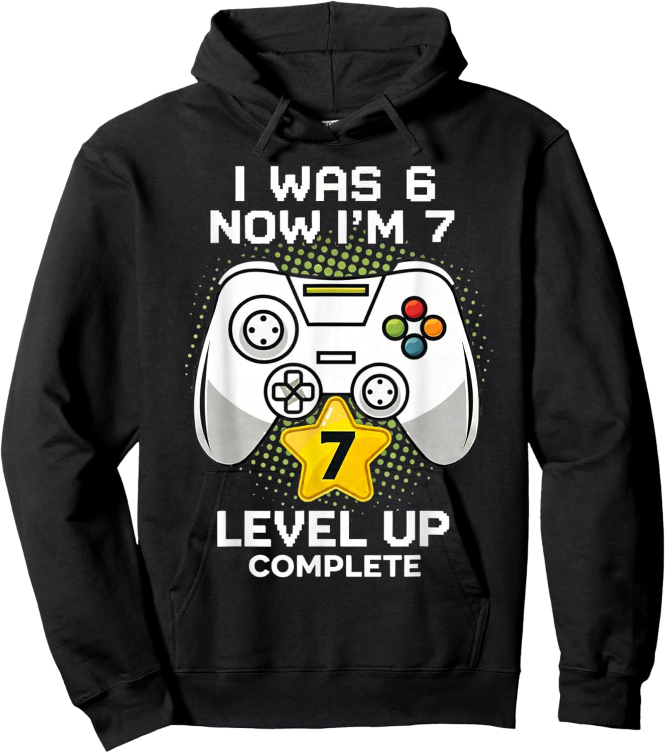 I was 6 Now I'm 7 Funny 67 7th Birthday Boy Gaming Meme Hoodie - Hoodie | Black