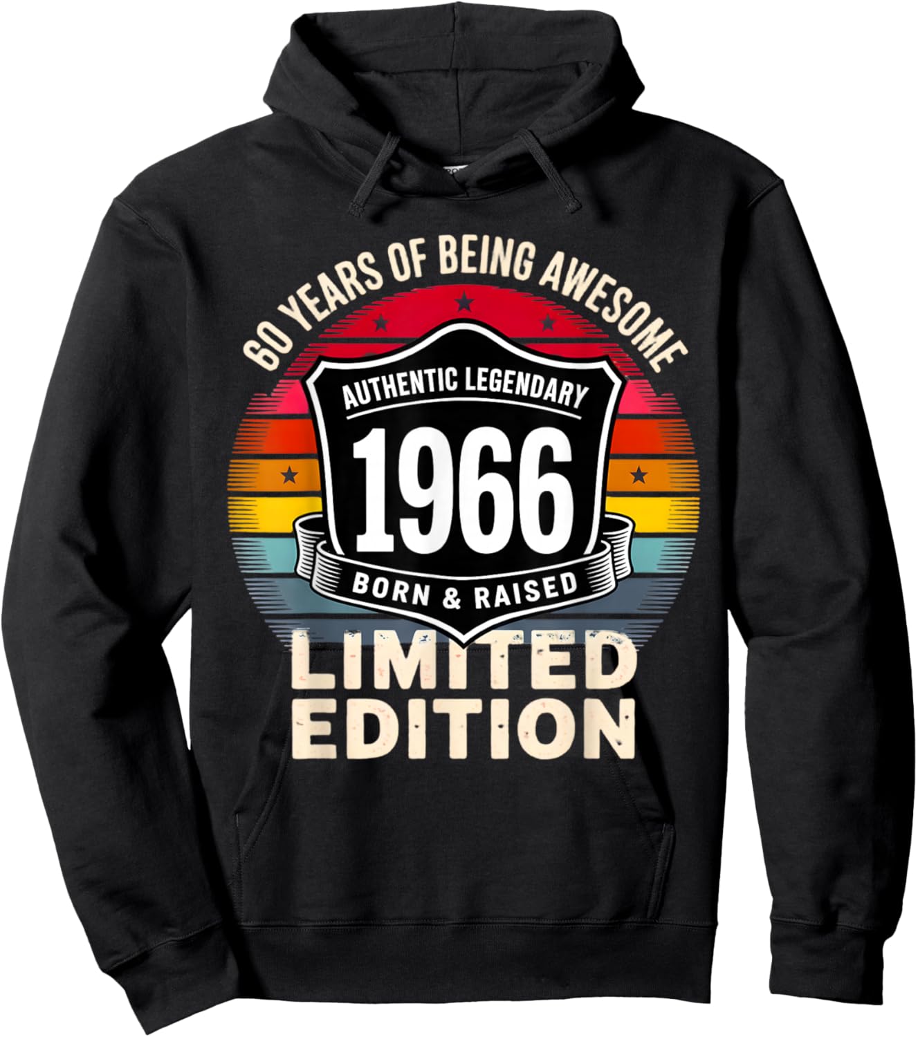Vintage 1966 60th Birthday Gift Men Women 60 Years Old Hoodie - Hoodie | Black
