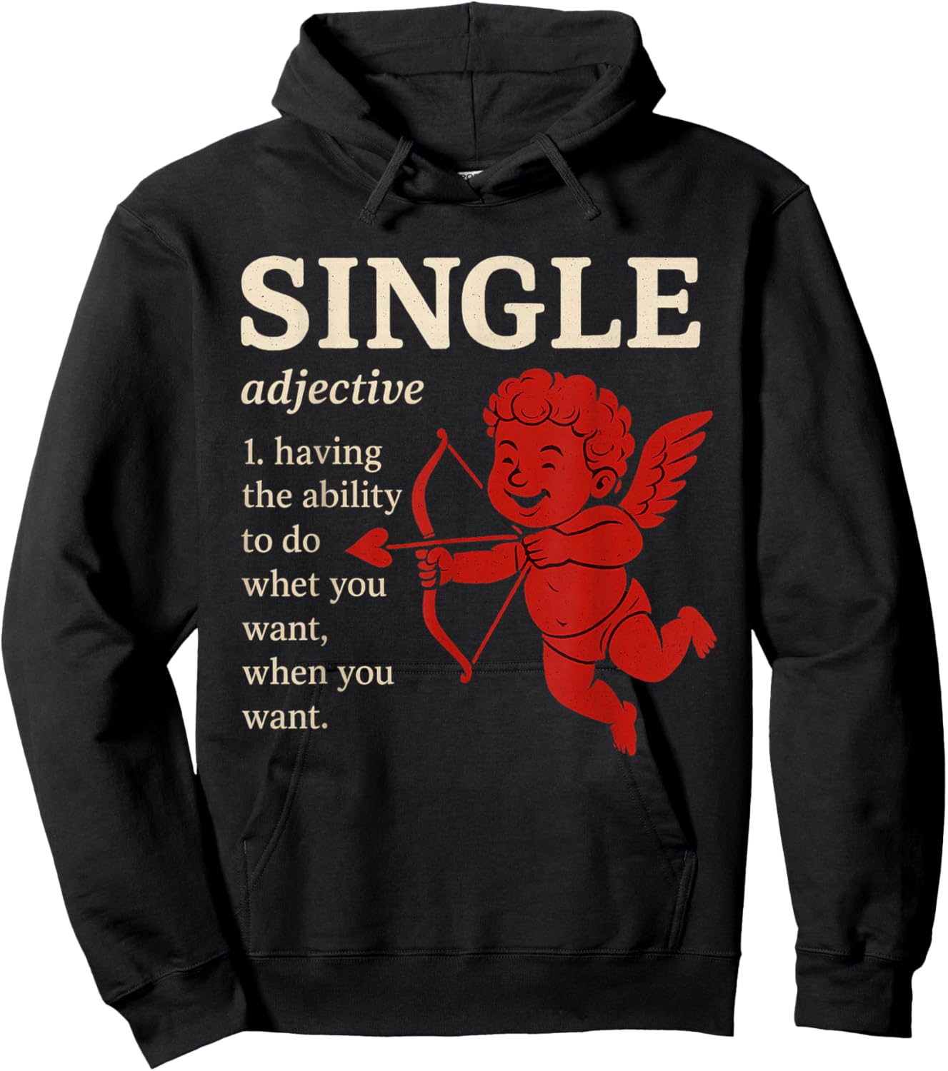Valentine's Day Single Sarcastic Singles Funny Hoodie - Hoodie | Black