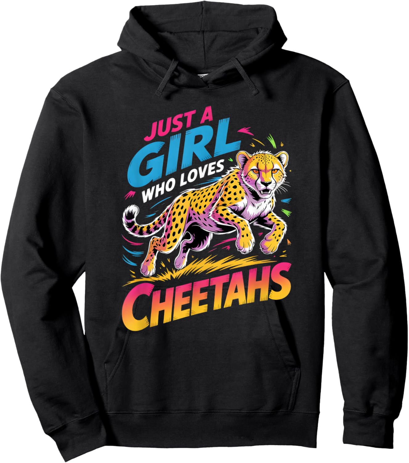 Girls Cheetah Hoodie - Hoodie | Black
