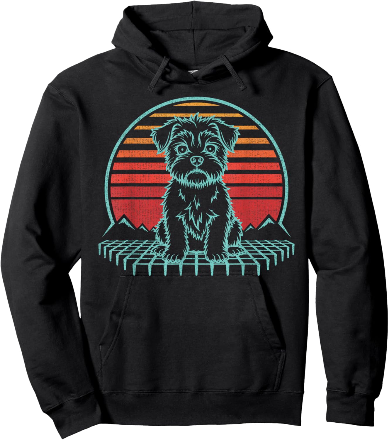 Brussels Griffon Lover Dog Owner Retro Vintage 80s Hoodie - Hoodie | Black