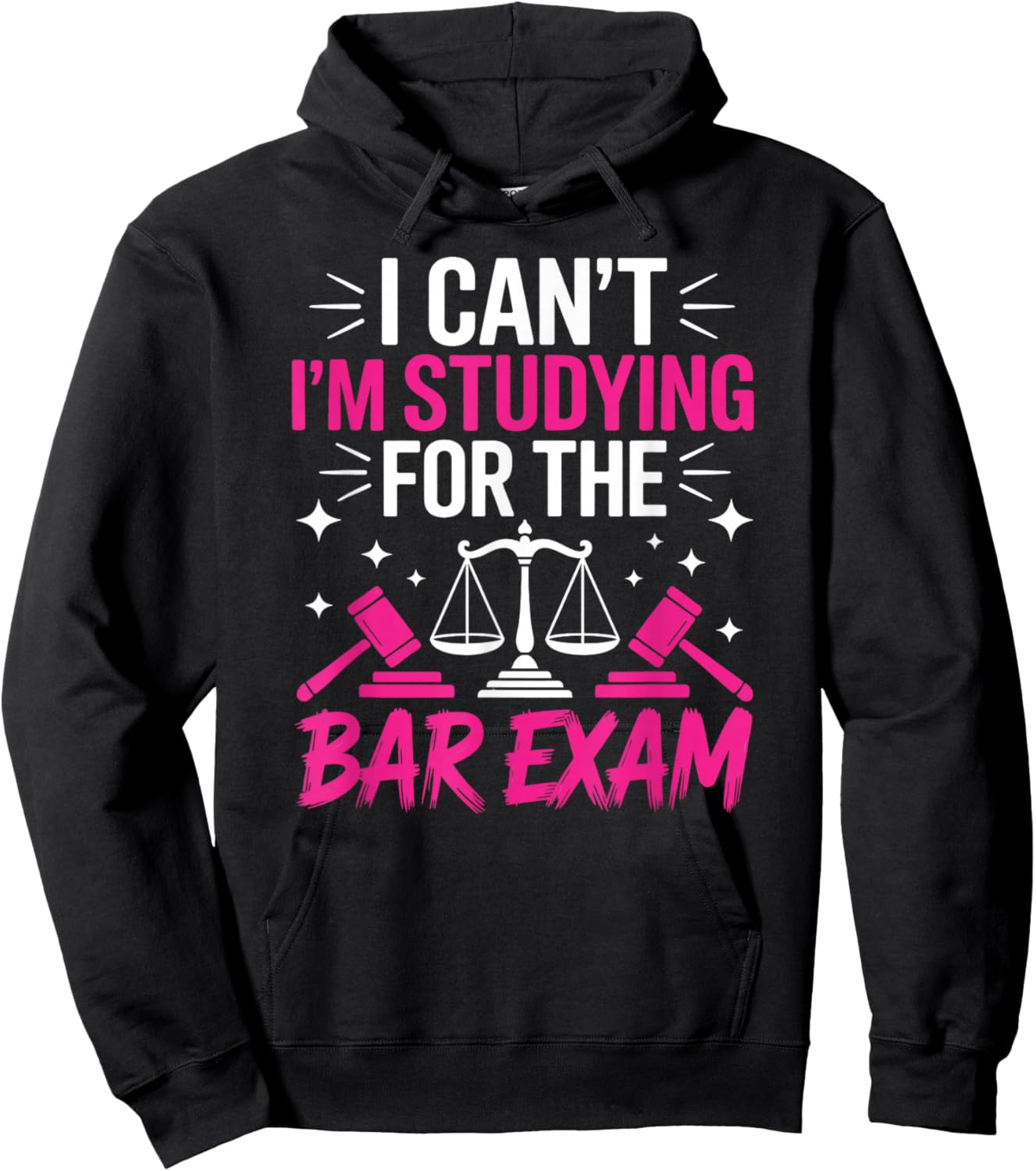 Funny Law School Student Gift - Can't Studying for Bar Exam Hoodie - Hoodie | Black