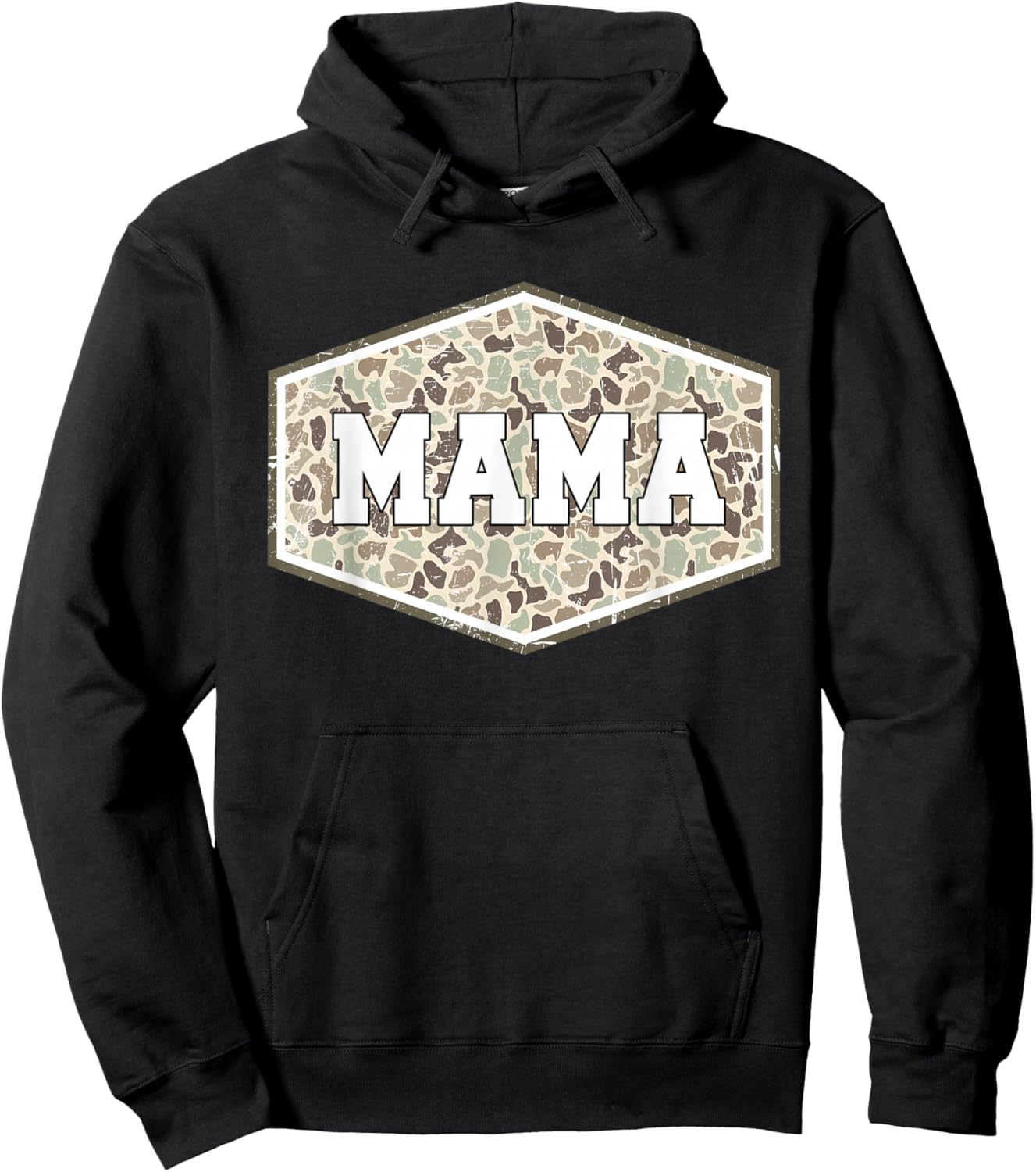 Camo Hunting Mama Vintage Camo Mom Mother's Day Hunting Wife Hoodie - Hoodie | Black