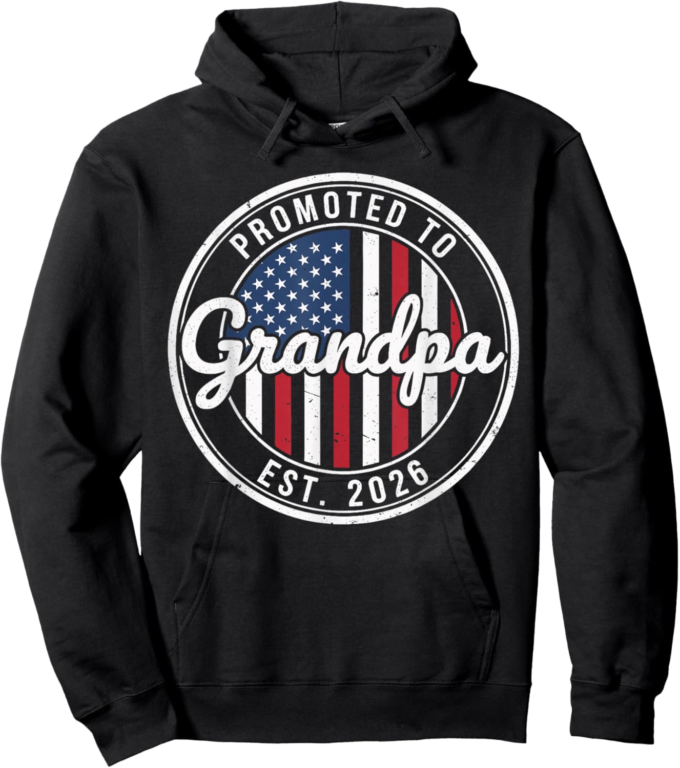 Promoted to Grandpa Est 2026 Baby Announcement Hoodie - Hoodie | Black
