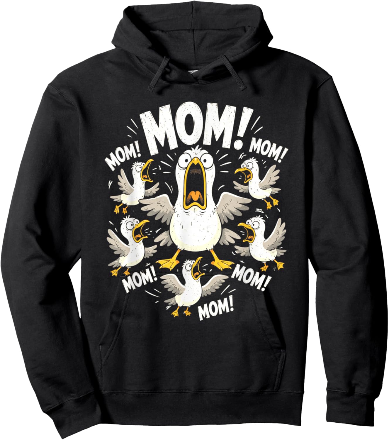 Funny Mom Life Humor Mom Mothers Day Seagull Mom Hoodie - Hoodie | Black