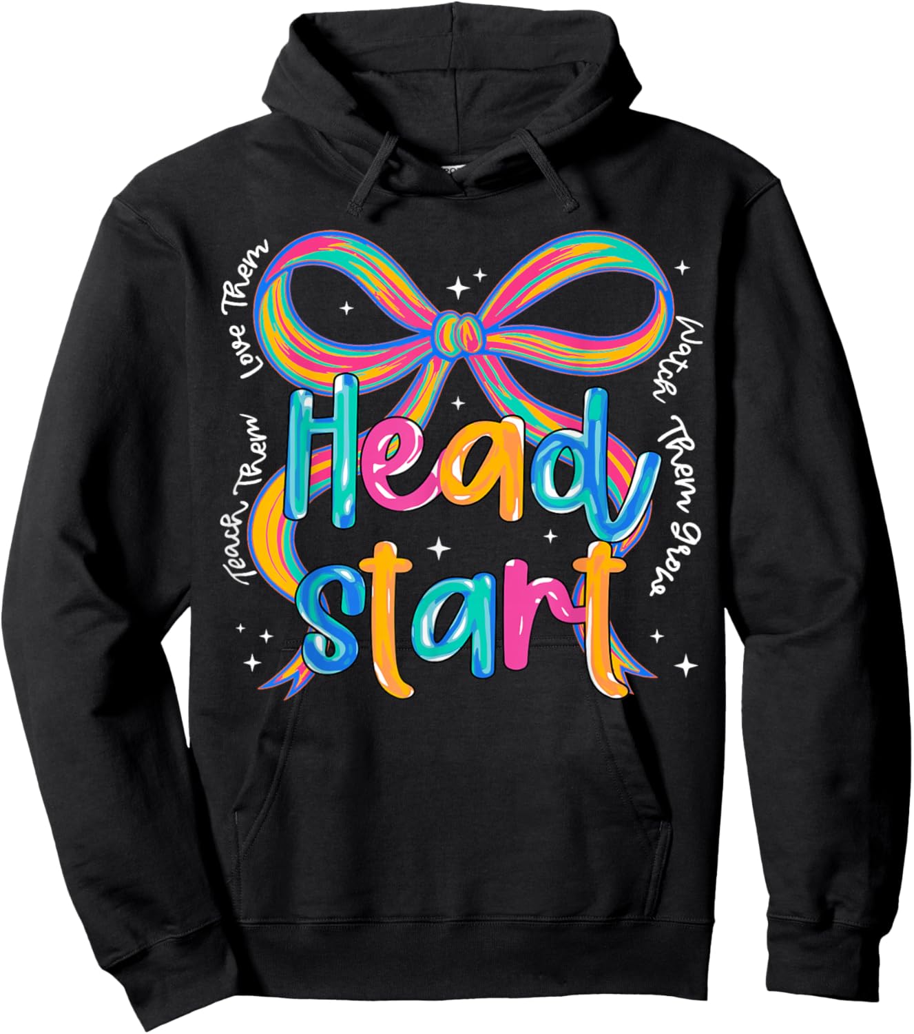Headstart Teacher Early Childhood Educator Coquette Bow Hoodie - Hoodie | Black