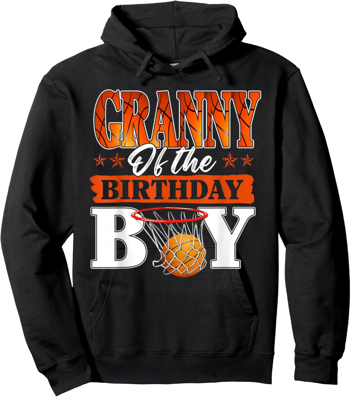 Basketball Granny of The Birthday Boy Family Matching Hoodie - Hoodie | Black