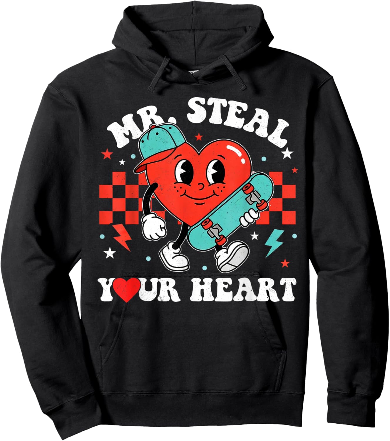 Mr Steal Your Heart for Boys Toddlers Valentine's Day Kids Hoodie - Hoodie | Black