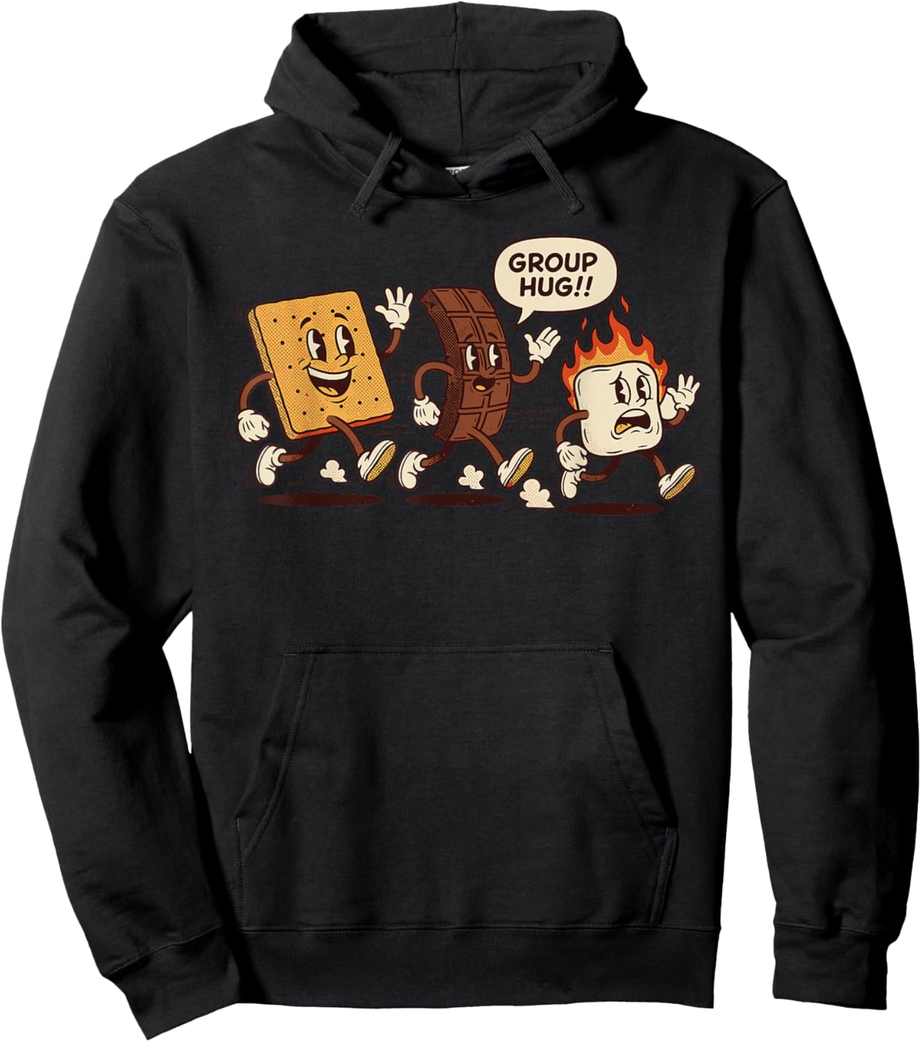 Group Hug Smores Costume, Marshmallow Campfire Roasting Hoodie - Hoodie | Black