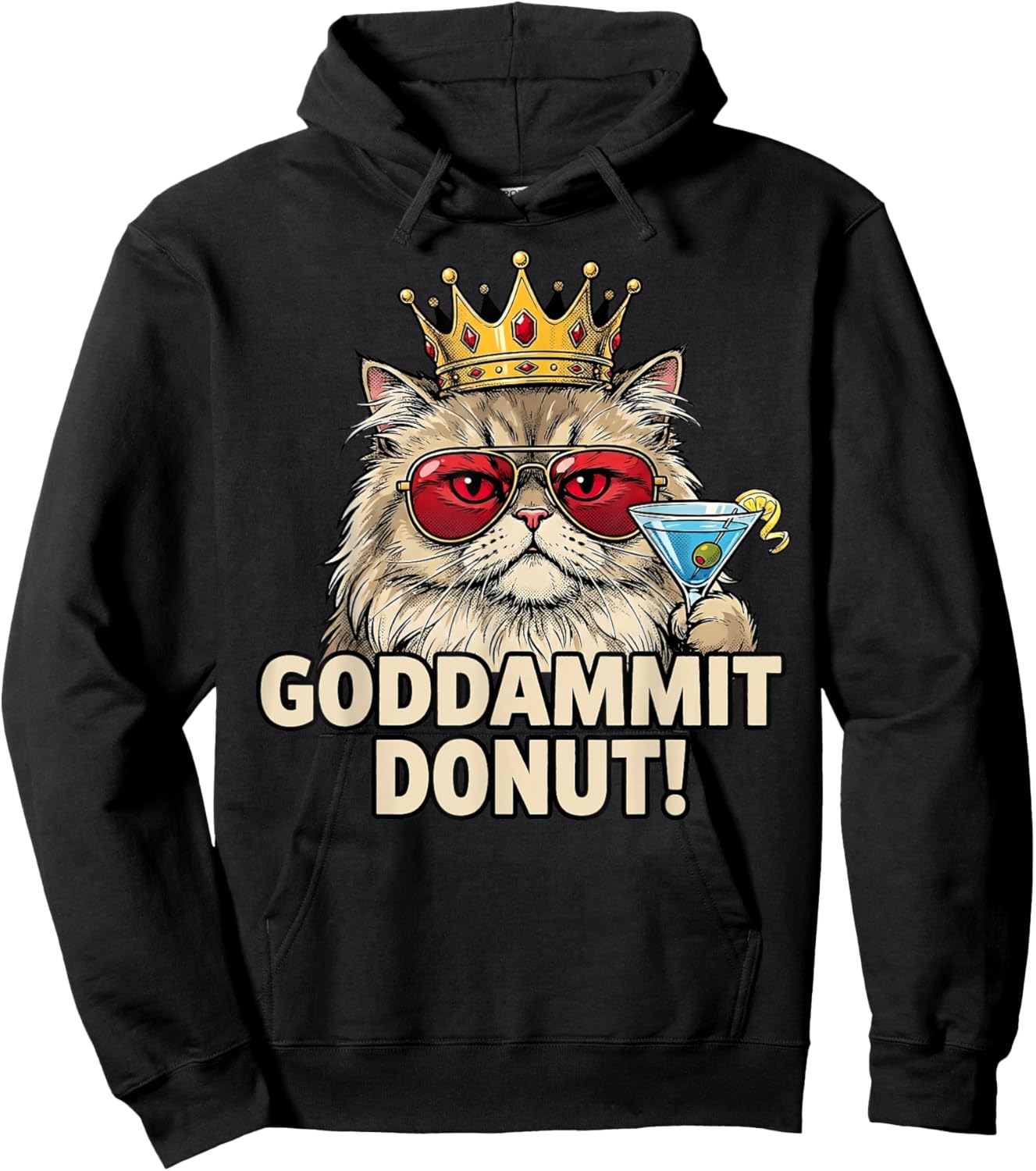 Donut Princess Cat Meme – Kawaii Funny Cartoon Style Hoodie - Hoodie | Black