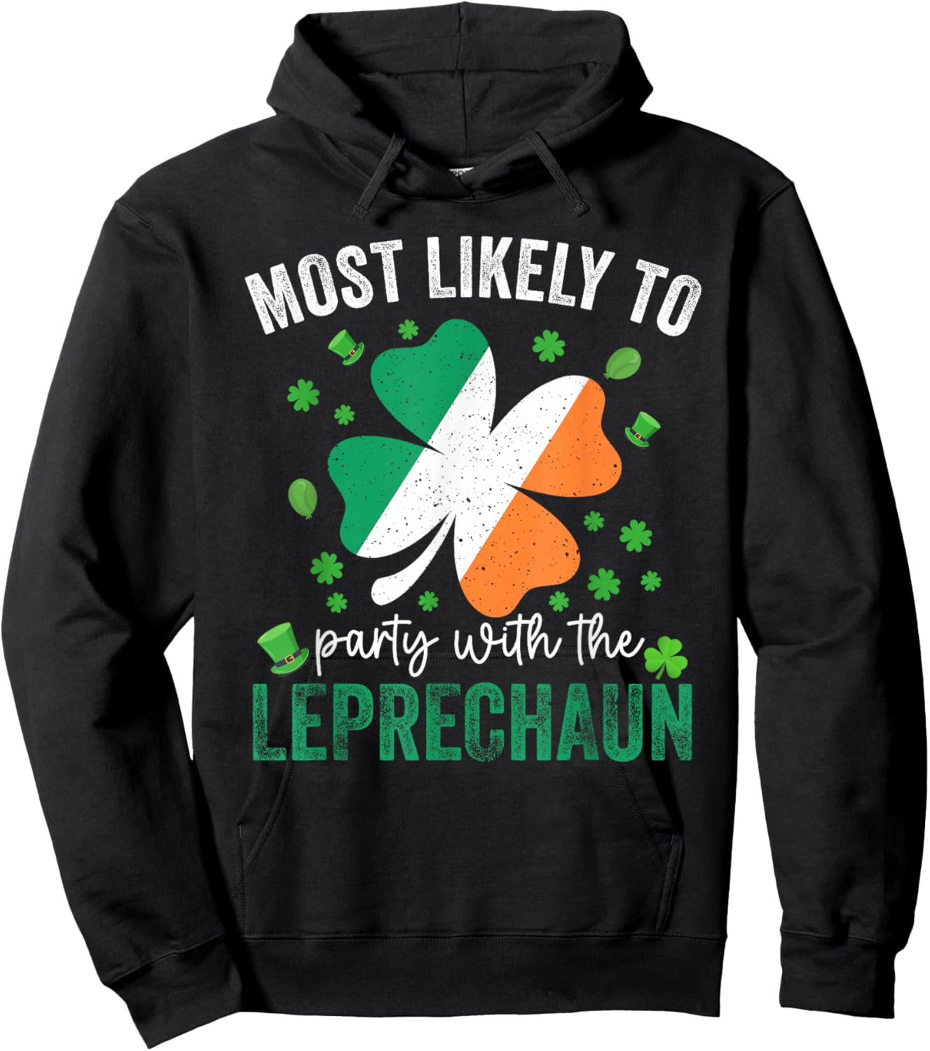 Matching St Patricks Day Party with The Leprechaun Women Hoodie - Hoodie | Black