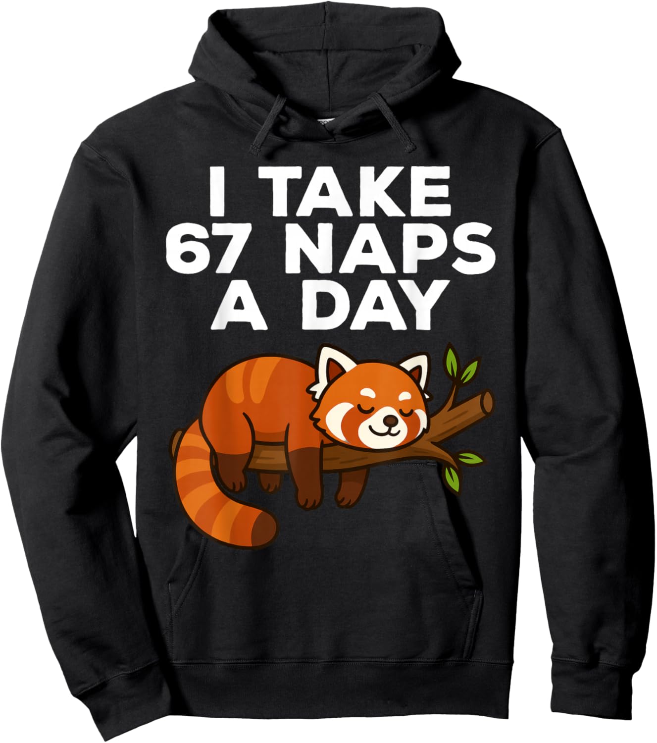 I Take 67 Naps A Day Funny Red Panda Meme Six Seven Hoodie - Hoodie | Black
