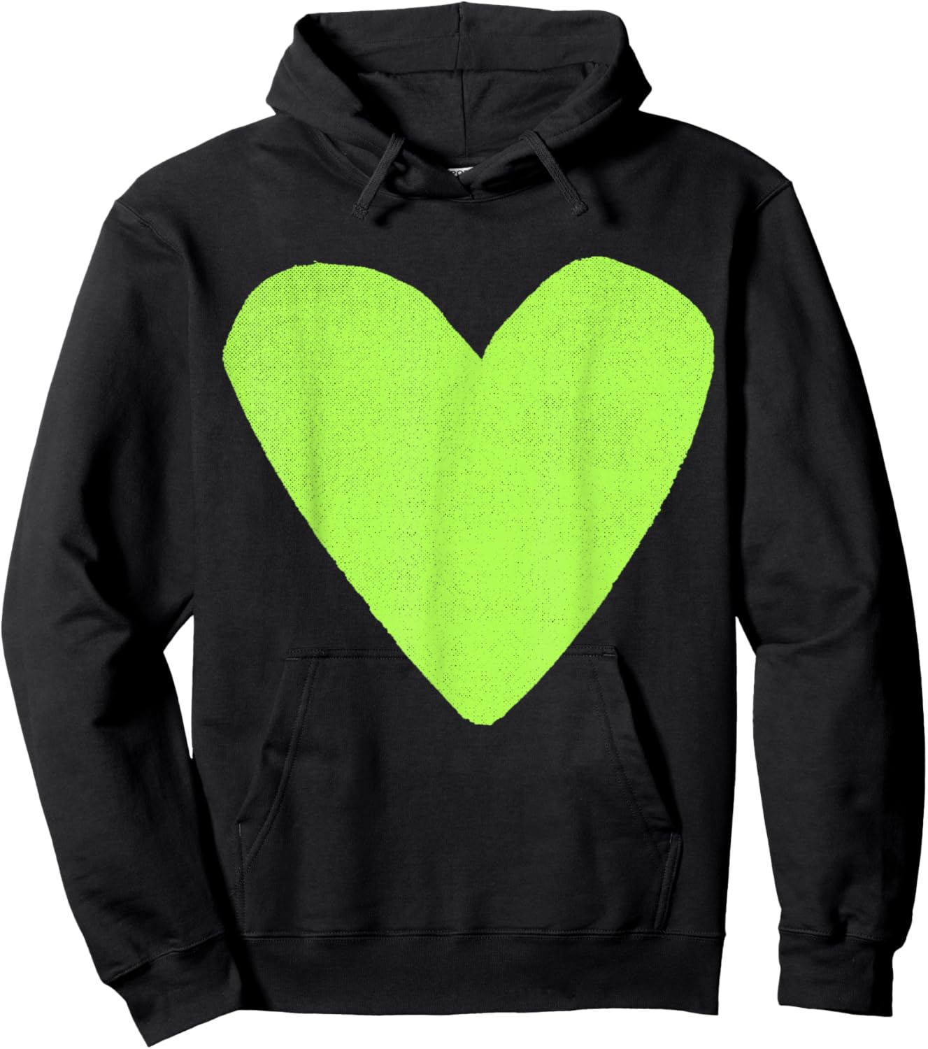 Boho Tops Valentines Day Cute Girls Lime Green Heart Hoodie - Hoodie | Black