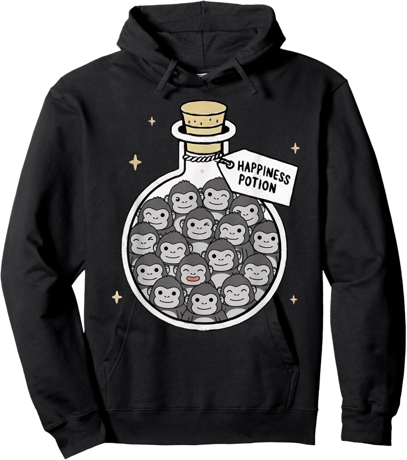 Funny Gorilla Happiness Potion Zoo Boys Girls Kids Hoodie - Hoodie | Black