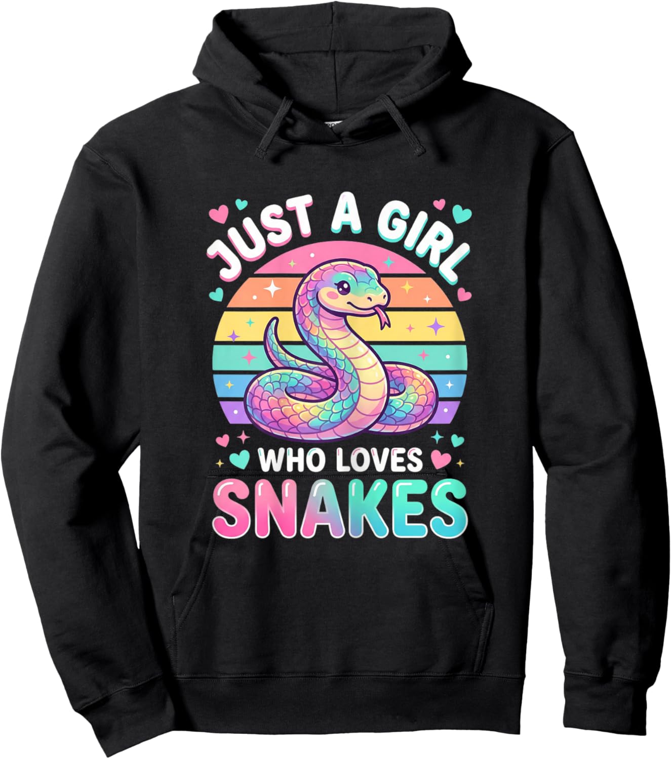 Just a Girl Who Loves Snakes Cute Snake Lover Hoodie - Hoodie | Black