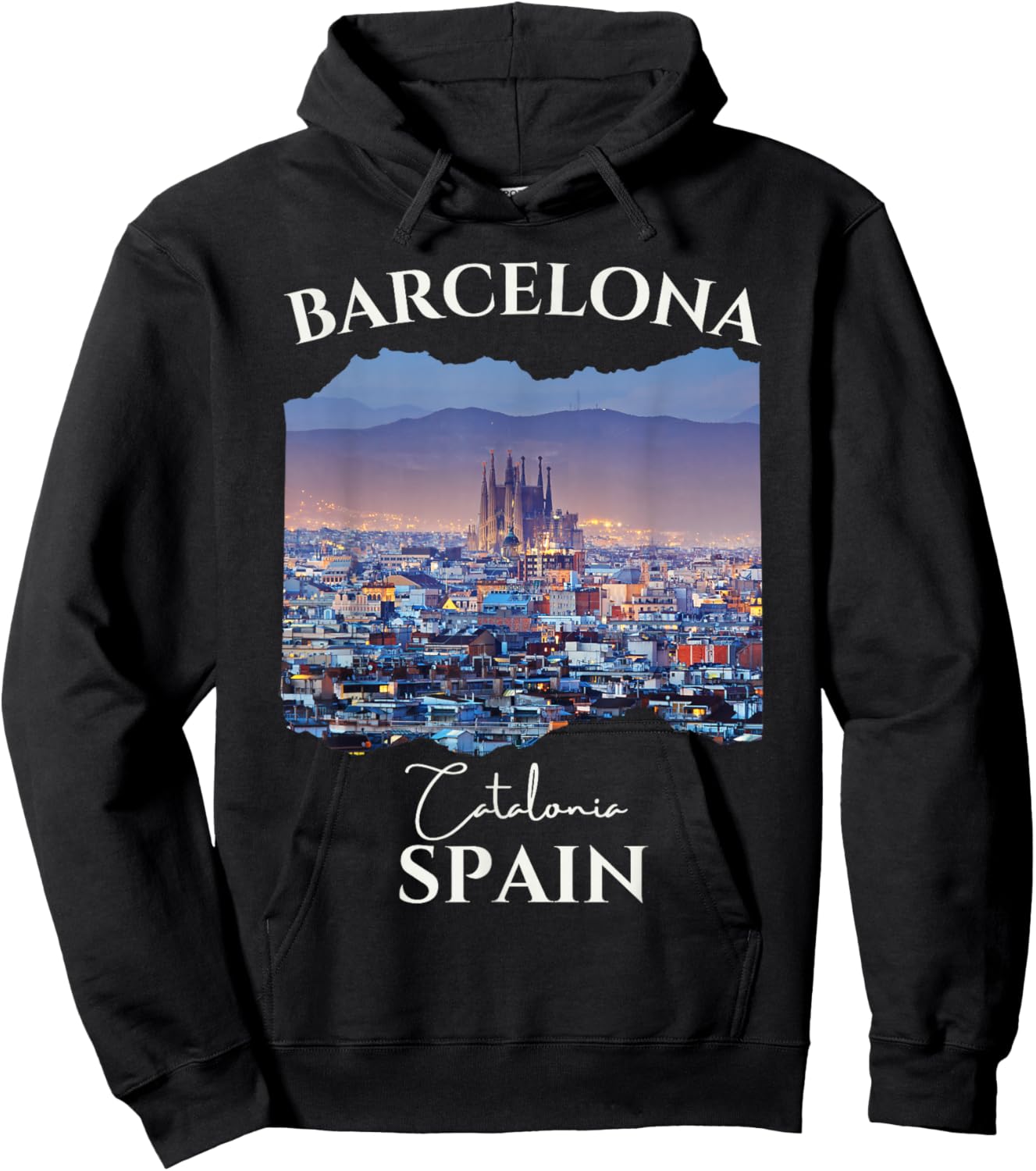 Barcelona Spain Souvenir City Skyline Family Women Men Kids Hoodie - Hoodie | Black