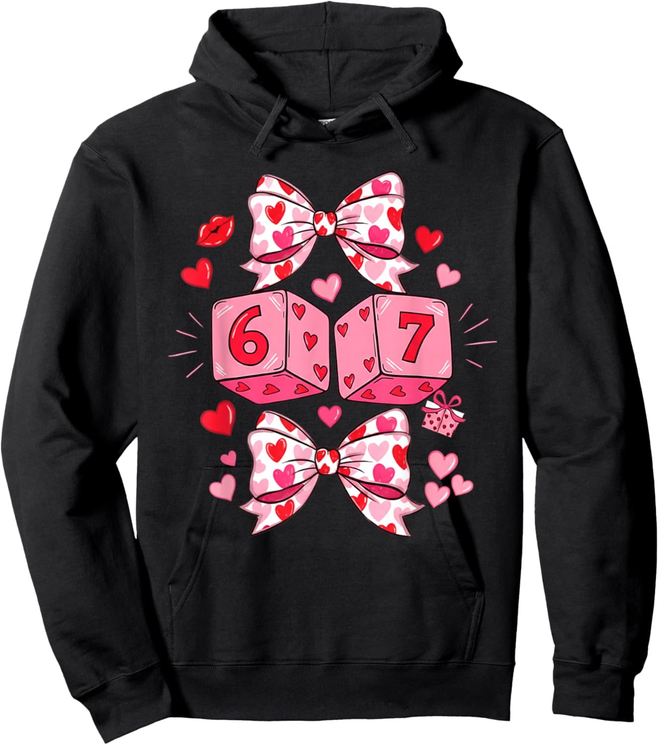 Preppy 67 Valentine Six Seven Dice 6 7 Men Women Kids Hoodie - Hoodie | Black