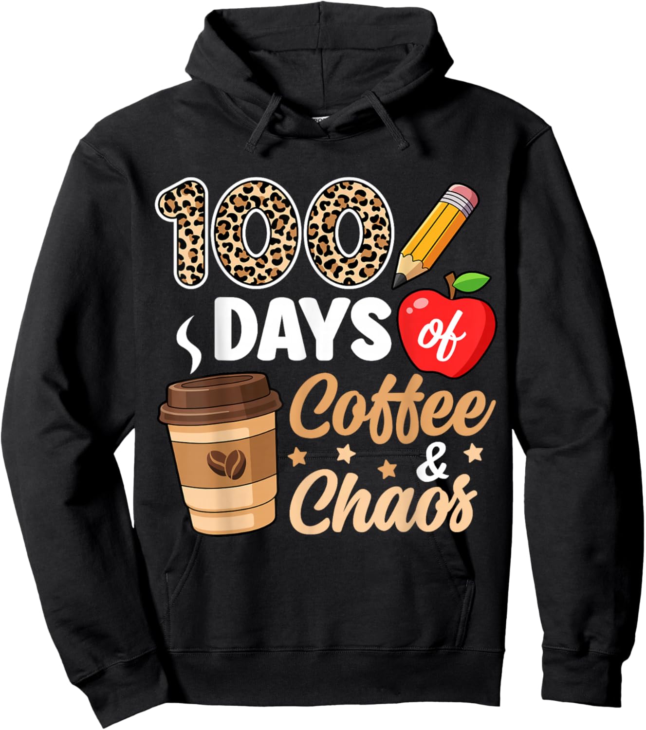 100 Days of School Teacher Coffee 100th Day of School Women Hoodie - Hoodie | Black