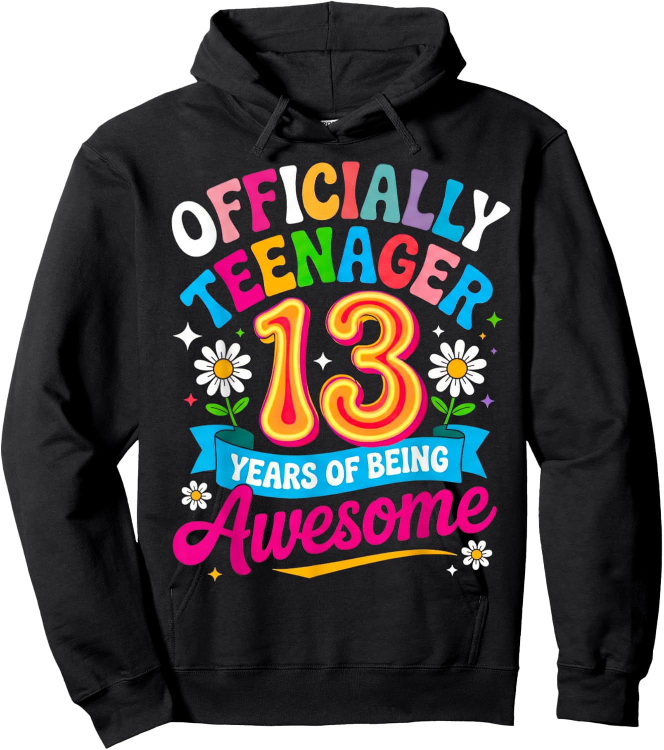 13th Birthday Girl 13 Years Old Official Teenager Birthday Hoodie - Hoodie | Black