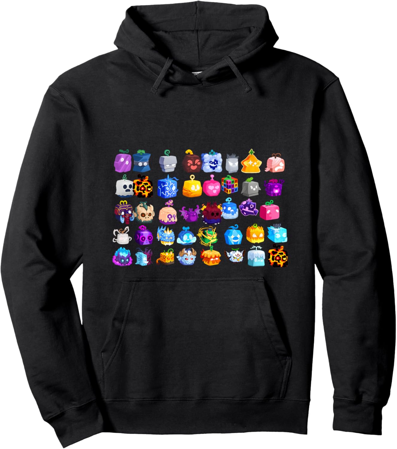 Blox Fruits Every Fruit in The List Hoodie - Hoodie | Black