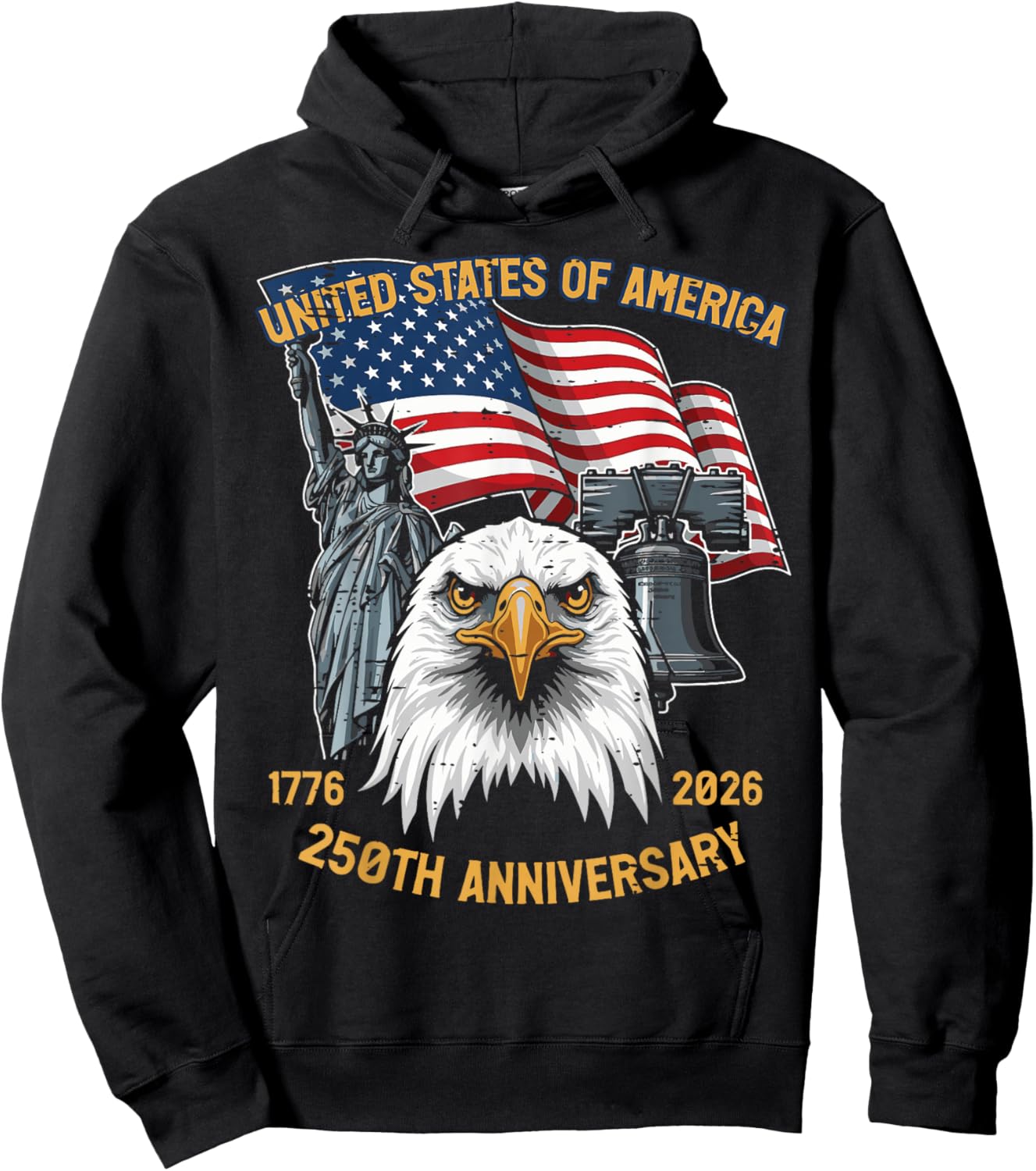 250th Anniversary USA United States America 250 Men Women Hoodie - Hoodie | Black
