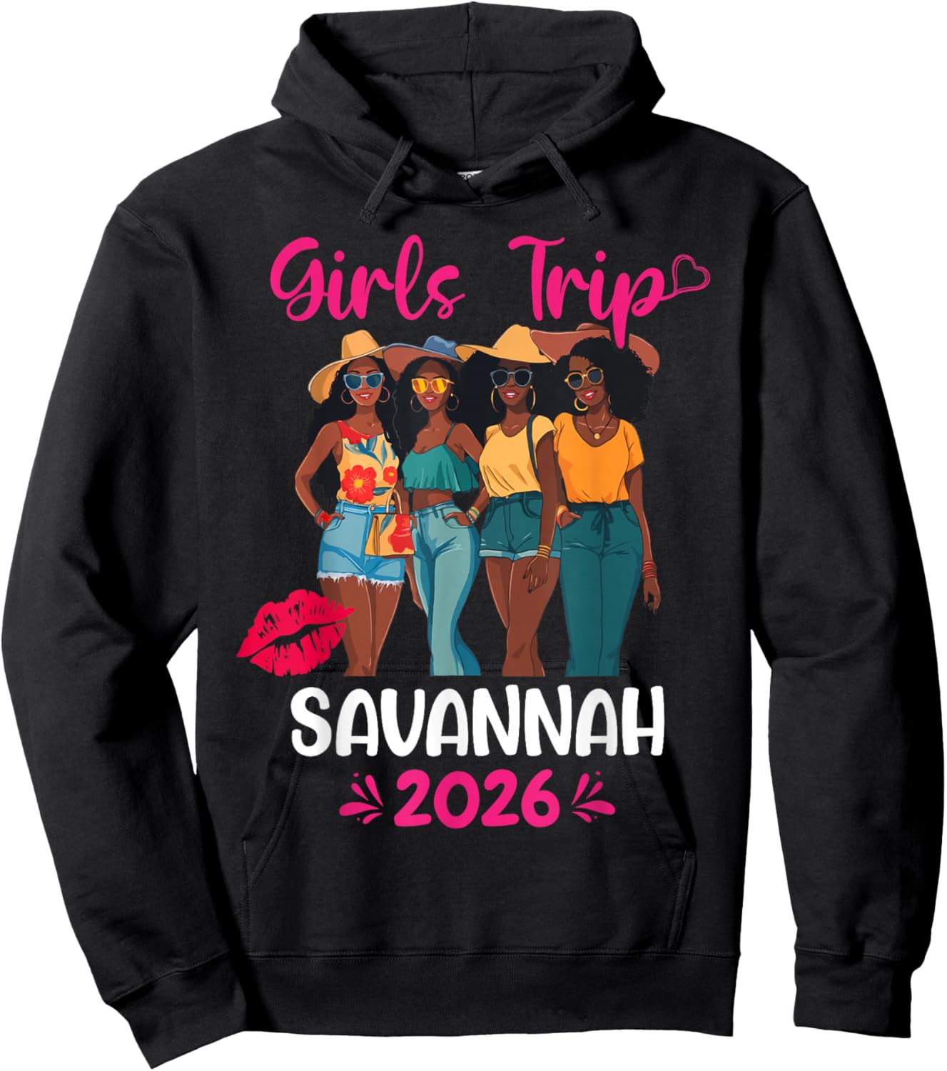 Black Girls Trip Savannah 2026 Vacation Matching Hoodie - Hoodie | Black