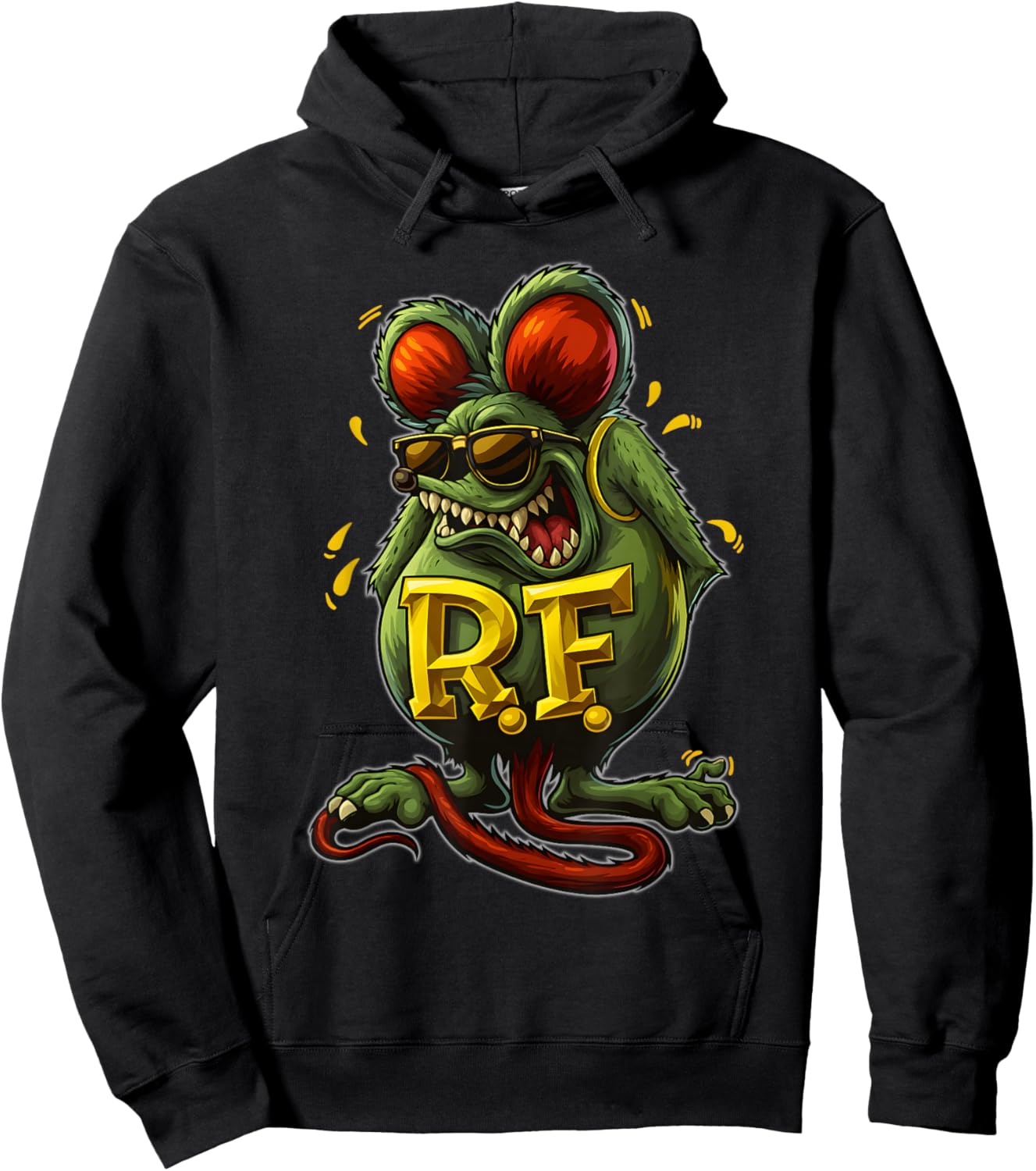 Funny Rat Fink Horror Hot Rod Cool Spooky Mouse Sunglasses Hoodie - Hoodie | Black