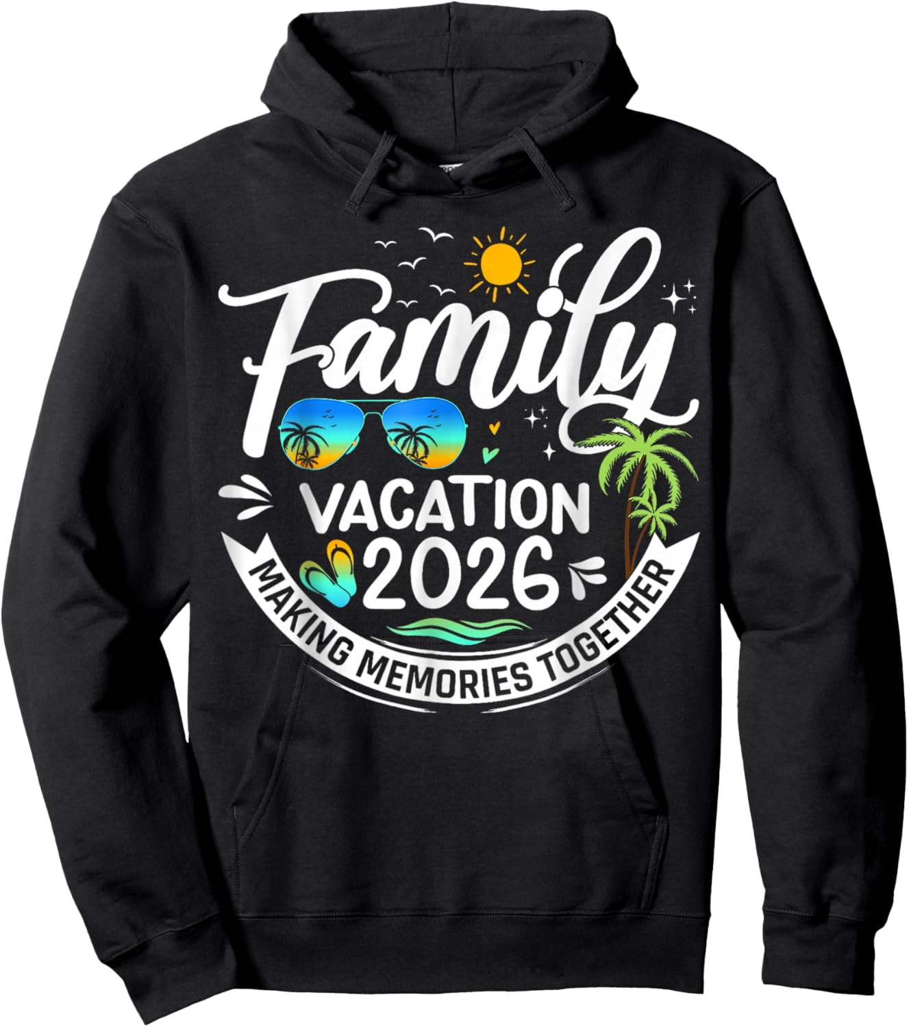 Family Vacation 2026 Beach Matching Summer Vacation 2026 Hoodie - Hoodie | Black
