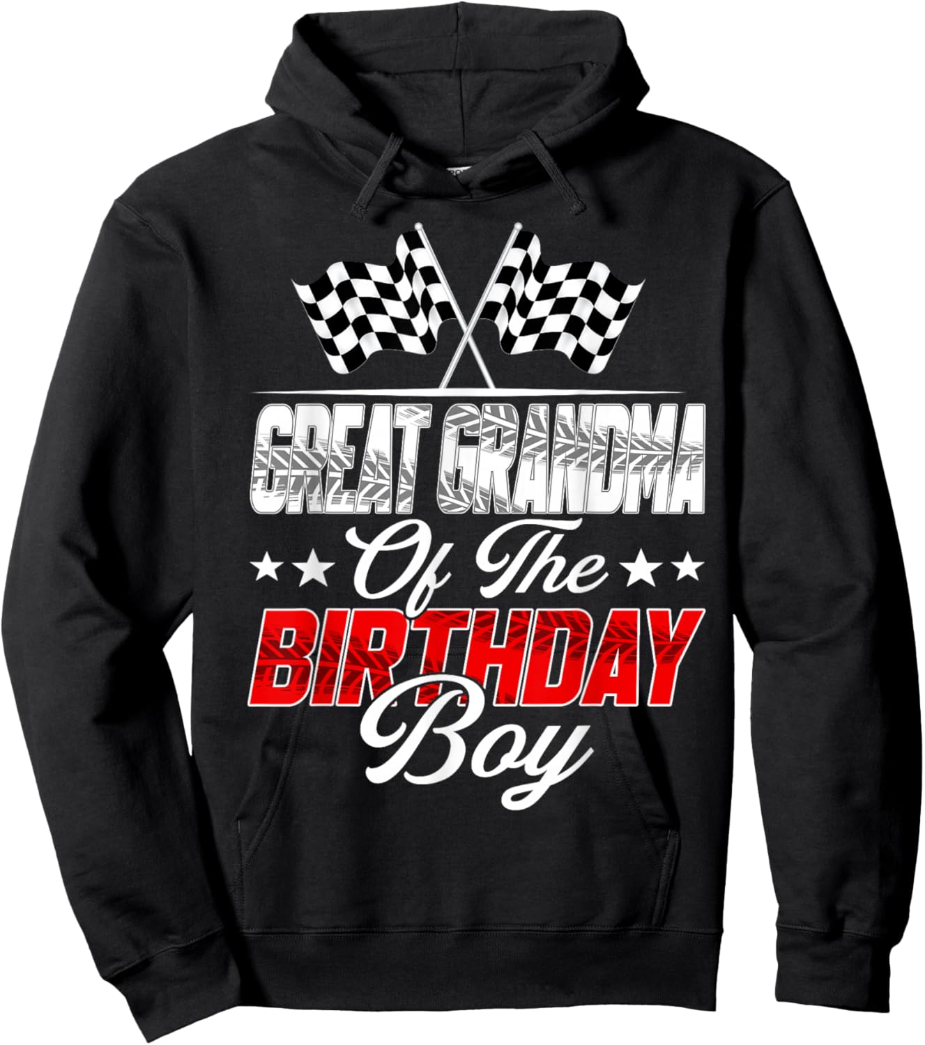 Race Car Great Grandma of The Birthday Boy Racing Family Hoodie - Hoodie | Black