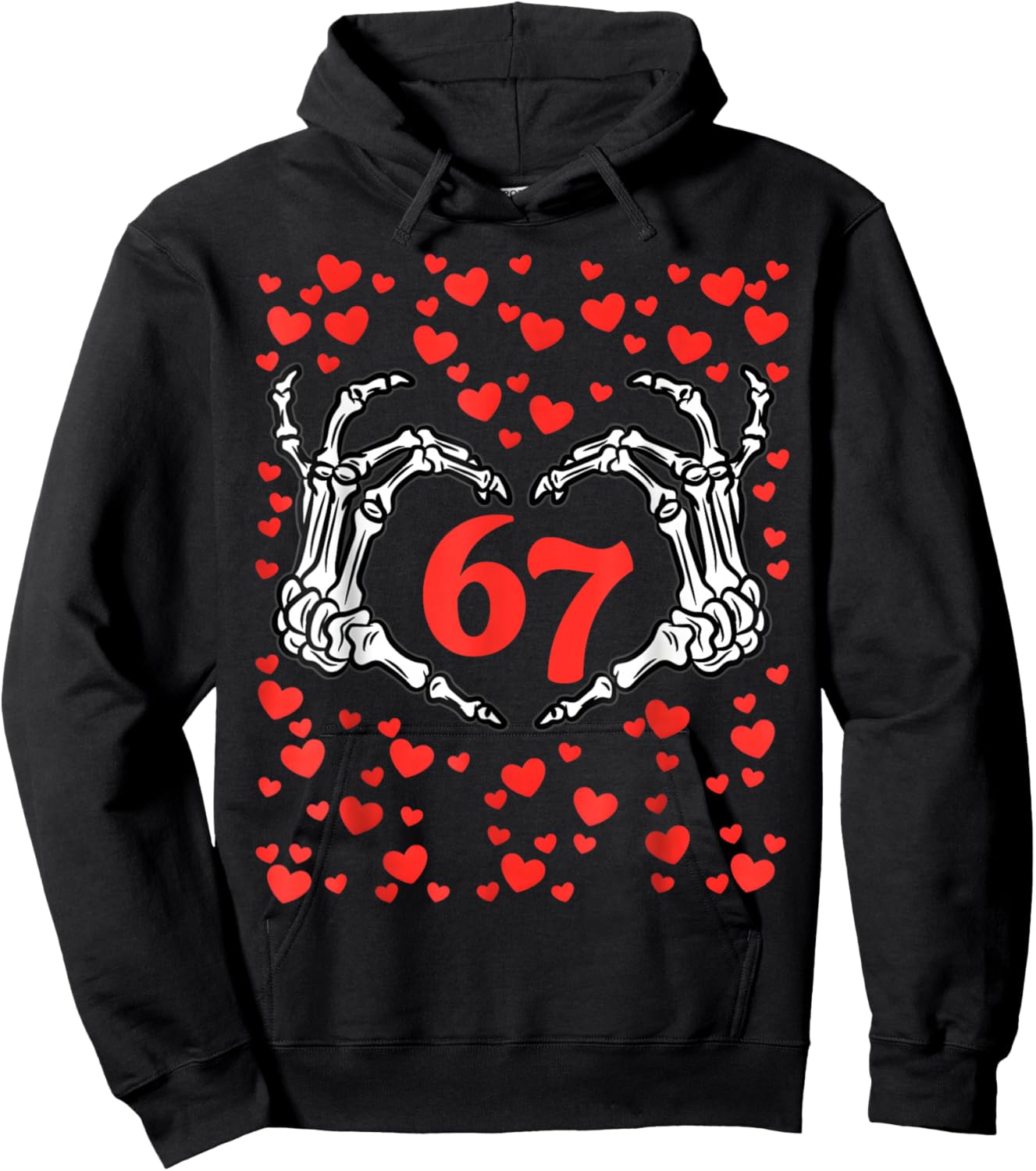 Funny Six Seven 6 7 Meme Women Kids Valentine Girl Hoodie - Hoodie | Black