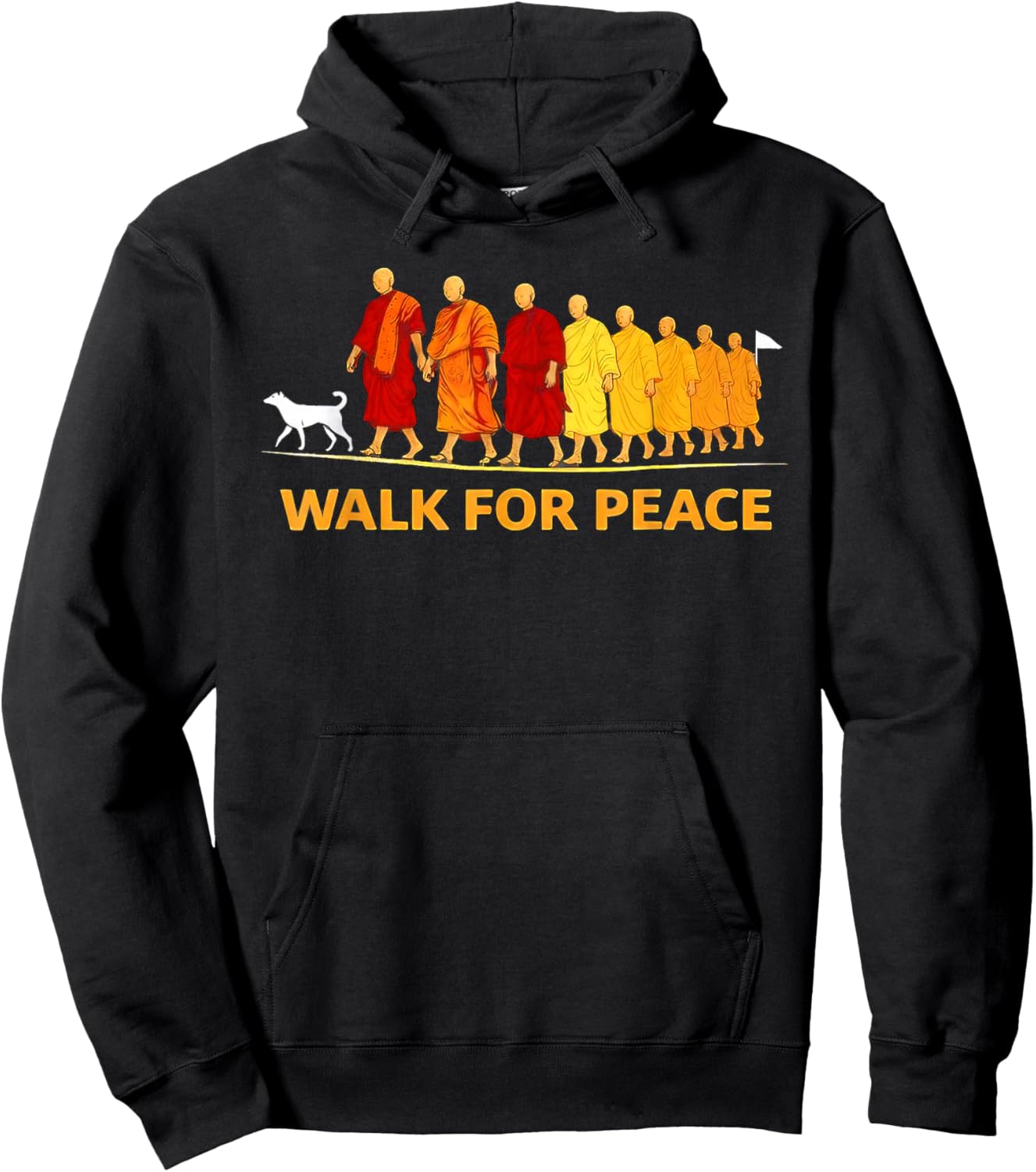 Walk for Peace Buddhist Monks Inspirational Journey Hoodie - Hoodie | Black