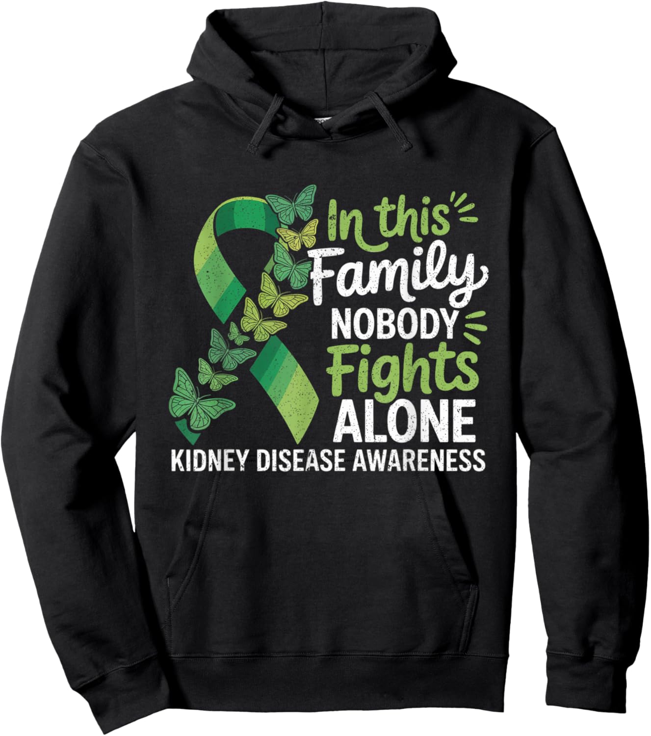 in This Family No Fighting Alone Kidney Disease Awareness Hoodie - Hoodie | Black