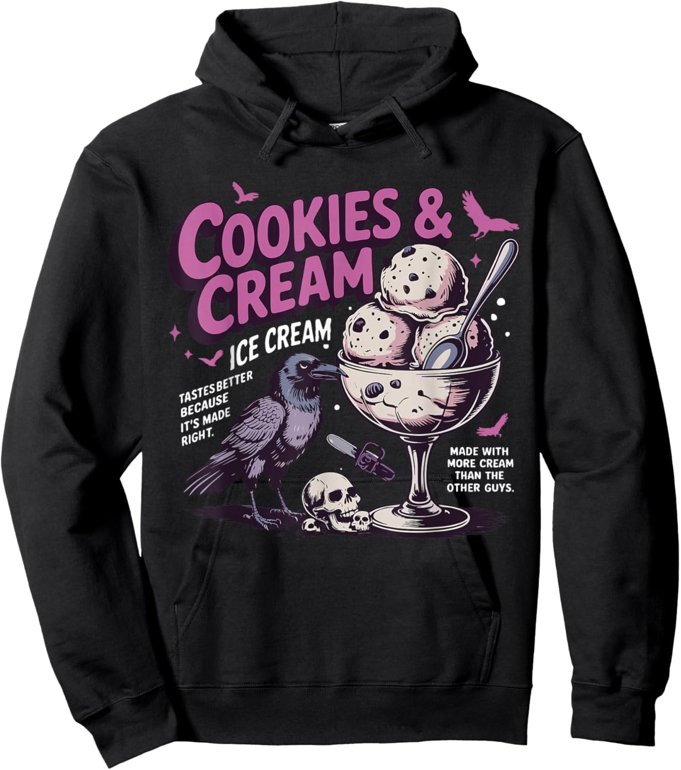 Cookie & Cream Ice Cream Butcher and Blackbird Book Lover Hoodie - Hoodie | Black
