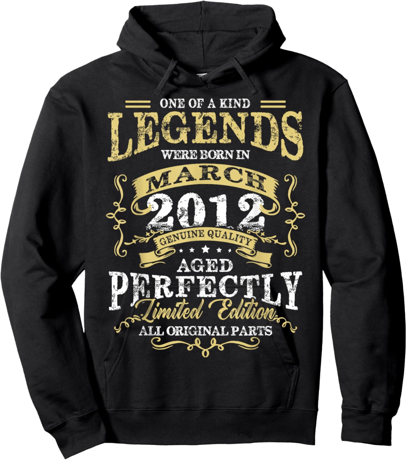 14th Birthday Gift Legend Born in March 2012 14 Yrs Old Hoodie - Hoodie | Black