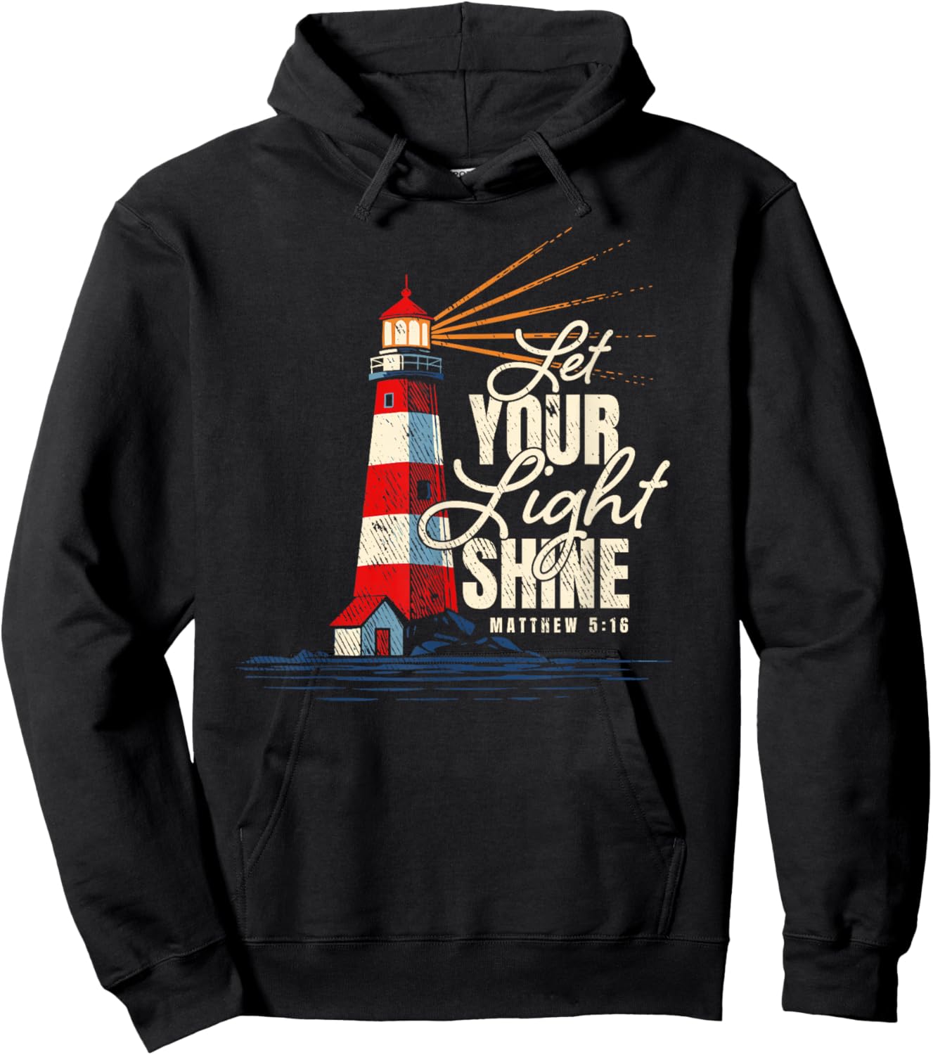 Let Your Light Shine Matthew 5:16 Faith Distressed Hoodie - Hoodie | Black
