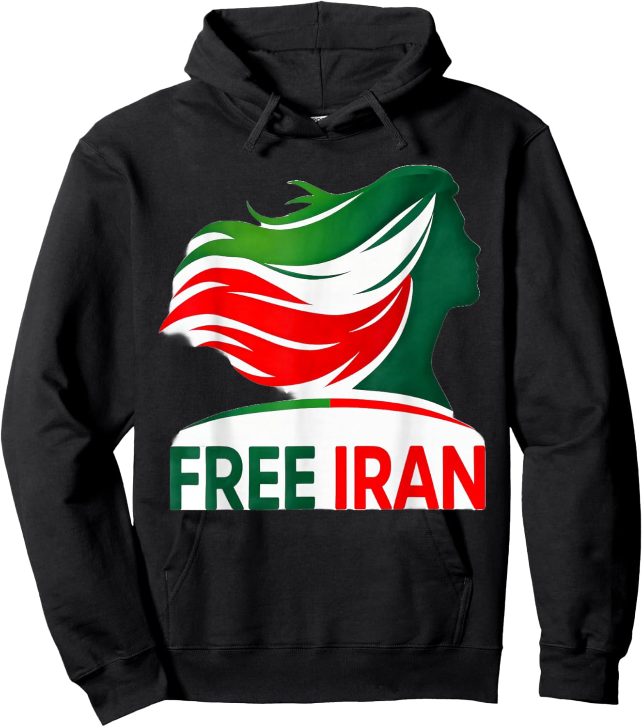 Free Iran Shirt Unity Freedom Fist Iranian Flag Colors Azadi Hoodie - Hoodie | Black