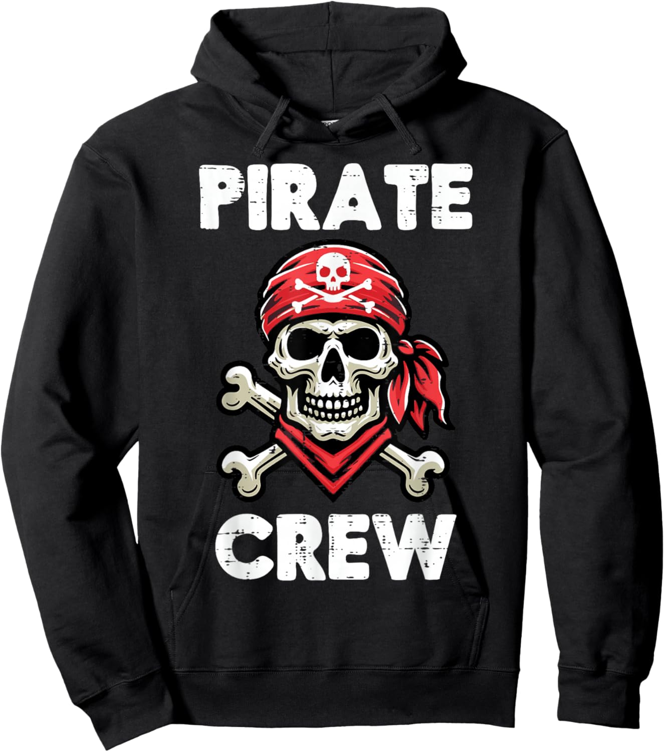 Pirate Crew Skull Crossbones Funny Matching Men Women Kids Hoodie - Hoodie | Black