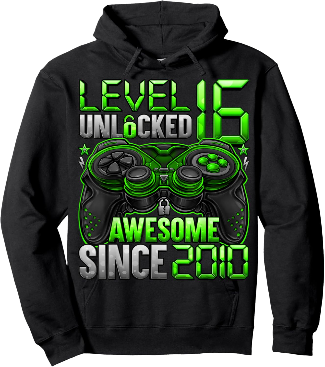 Level 16 Unlocked 16 Year Old Gifts Boys 16th Birthday Boy Hoodie - Hoodie | Black