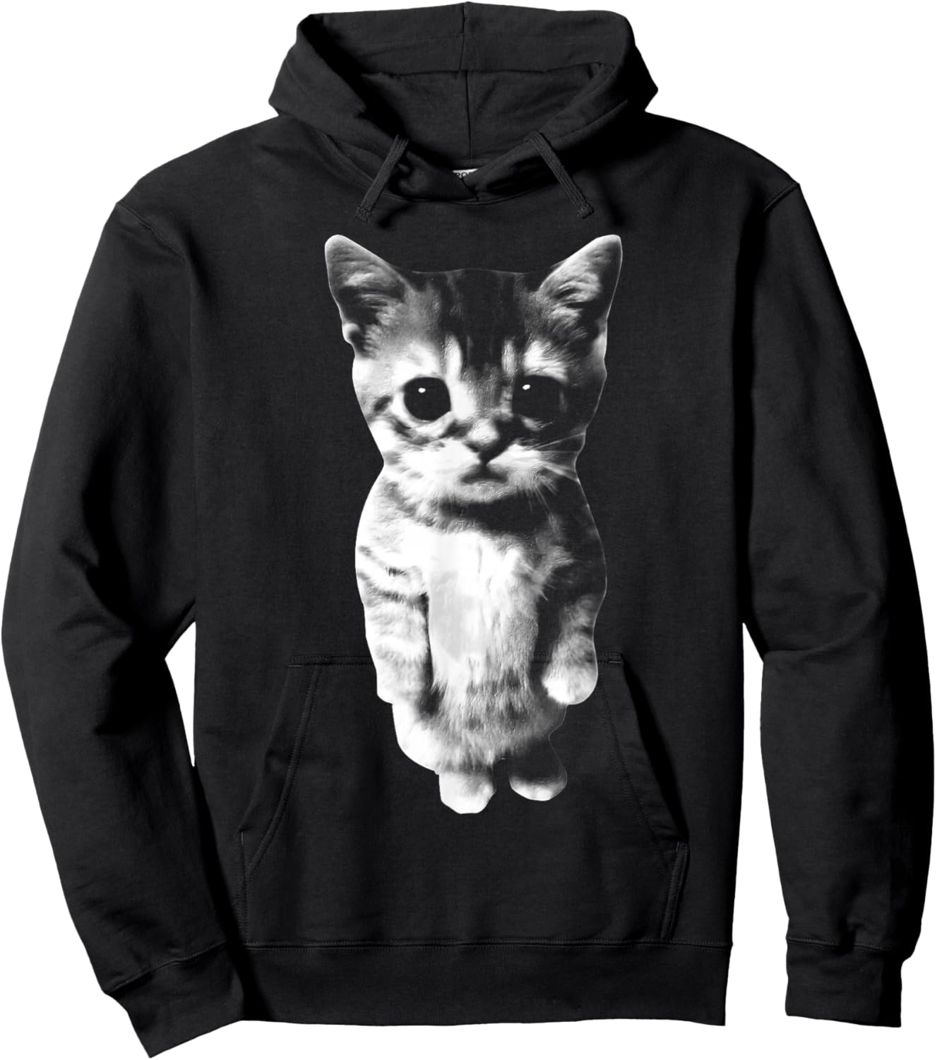 El Gato Sad Kitten Funny Meme Sad Crying Cat Munchkin Kitty Hoodie - Hoodie | Black