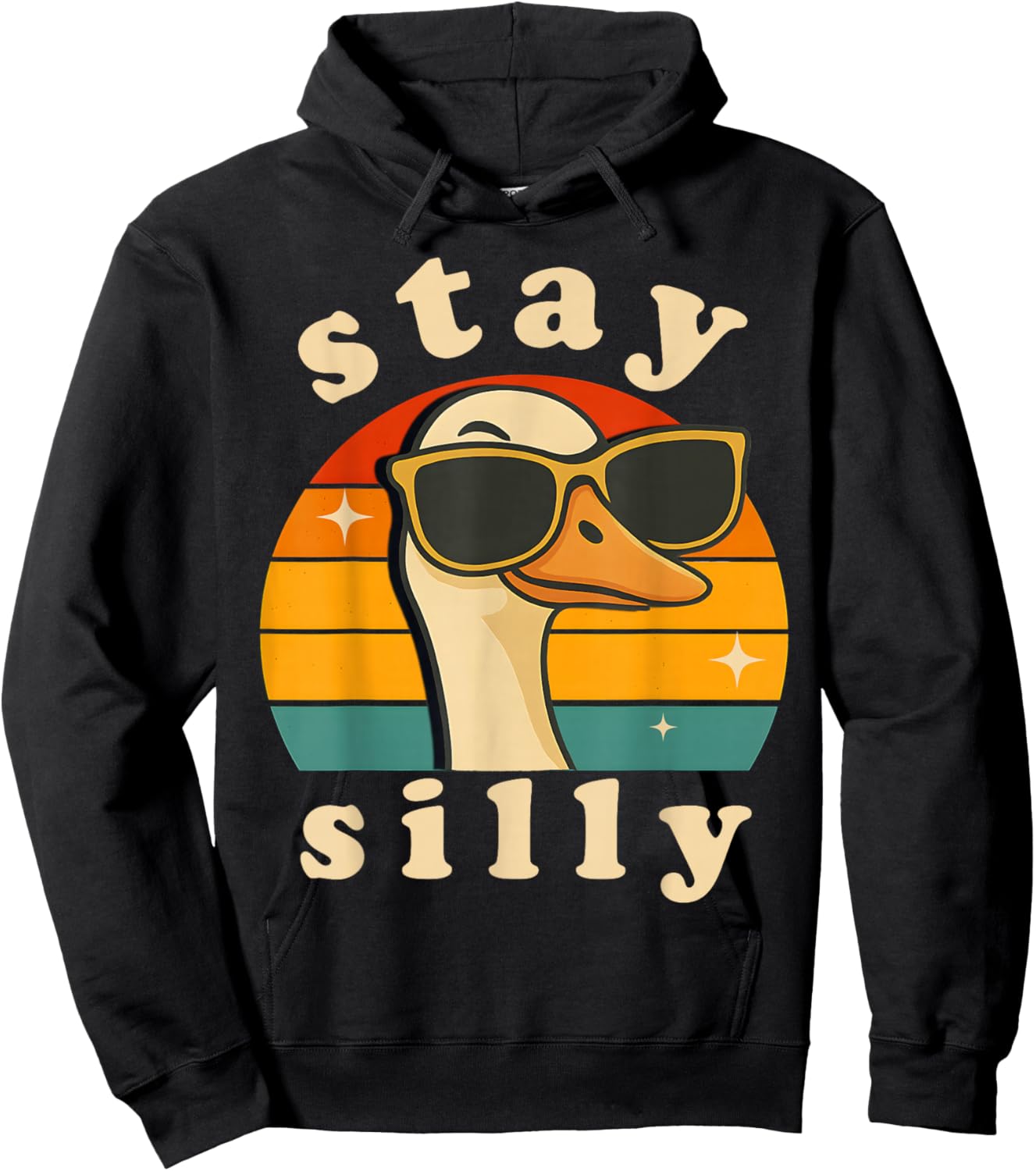 Stay Silly Goose Boys Kids Retro Cute Matching Friends 70s Hoodie - Hoodie | Black