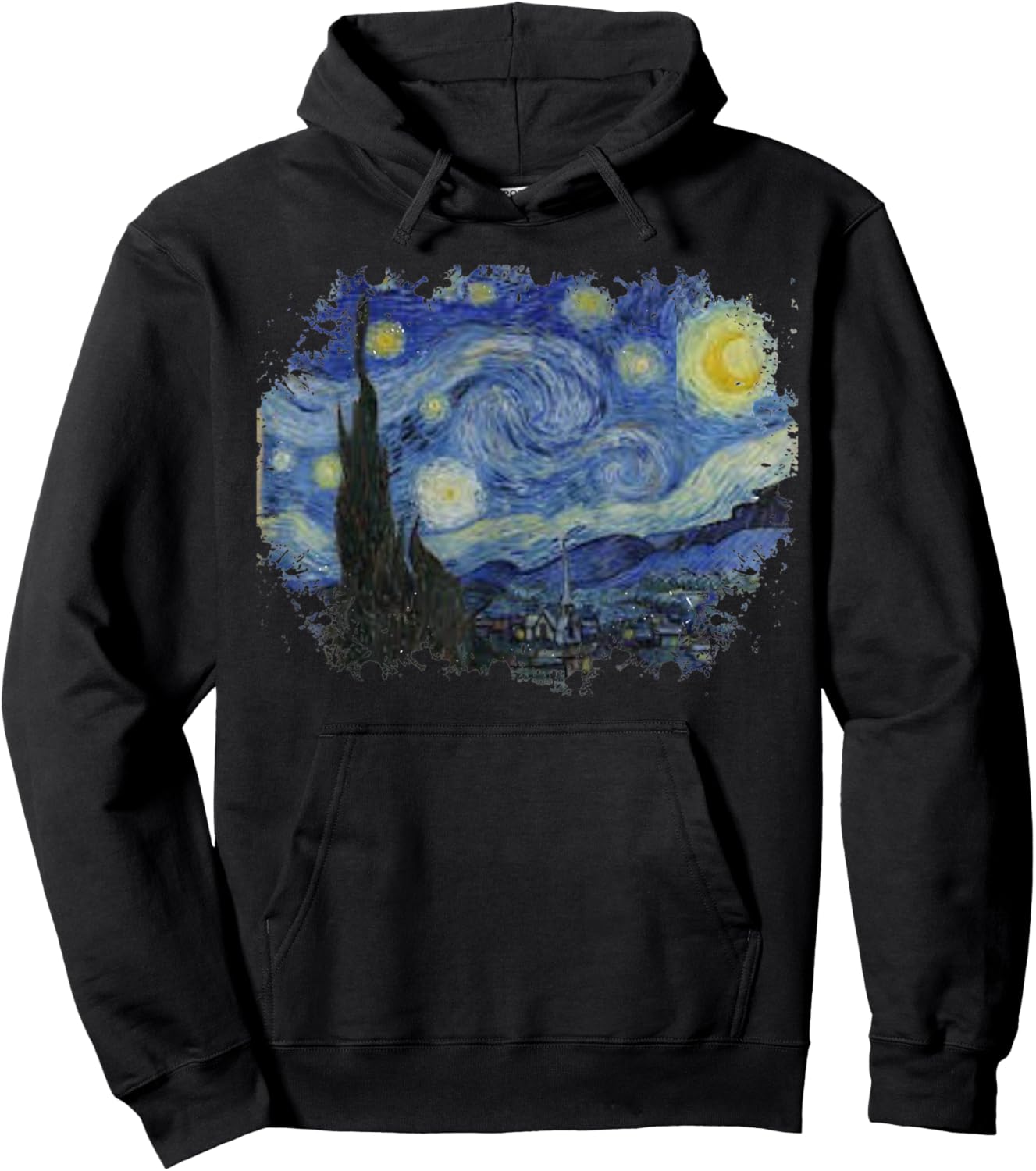 Vintage Starry Night Style Van Gogh Hoodie - Hoodie | Black